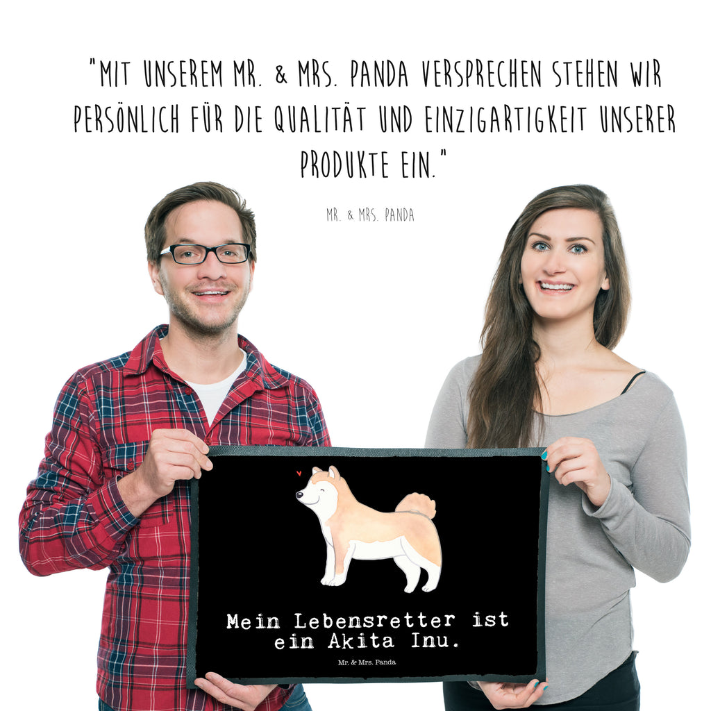 Fußmatte Akita Inu Lebensretter Türvorleger, Schmutzmatte, Fußabtreter, Matte, Schmutzfänger, Fußabstreifer, Schmutzfangmatte, Türmatte, Motivfußmatte, Haustürmatte, Vorleger, Hund, Hunderasse, Rassehund, Hundebesitzer, Geschenk, Tierfreund, Schenken, Welpe