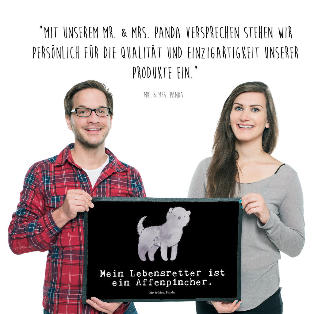 Fußmatte Affenpincher Lebensretter Affenpincher Türvorleger, Schmutzmatte, Fußabtreter, Matte, Schmutzfänger, Fußabstreifer, Schmutzfangmatte, Türmatte, Motivfußmatte,  Haustürmatte, Vorleger  Hund, Hunderasse, Rassehund, Hundebesitzer, Geschenk, Tierfreund, Schenken, Welpe