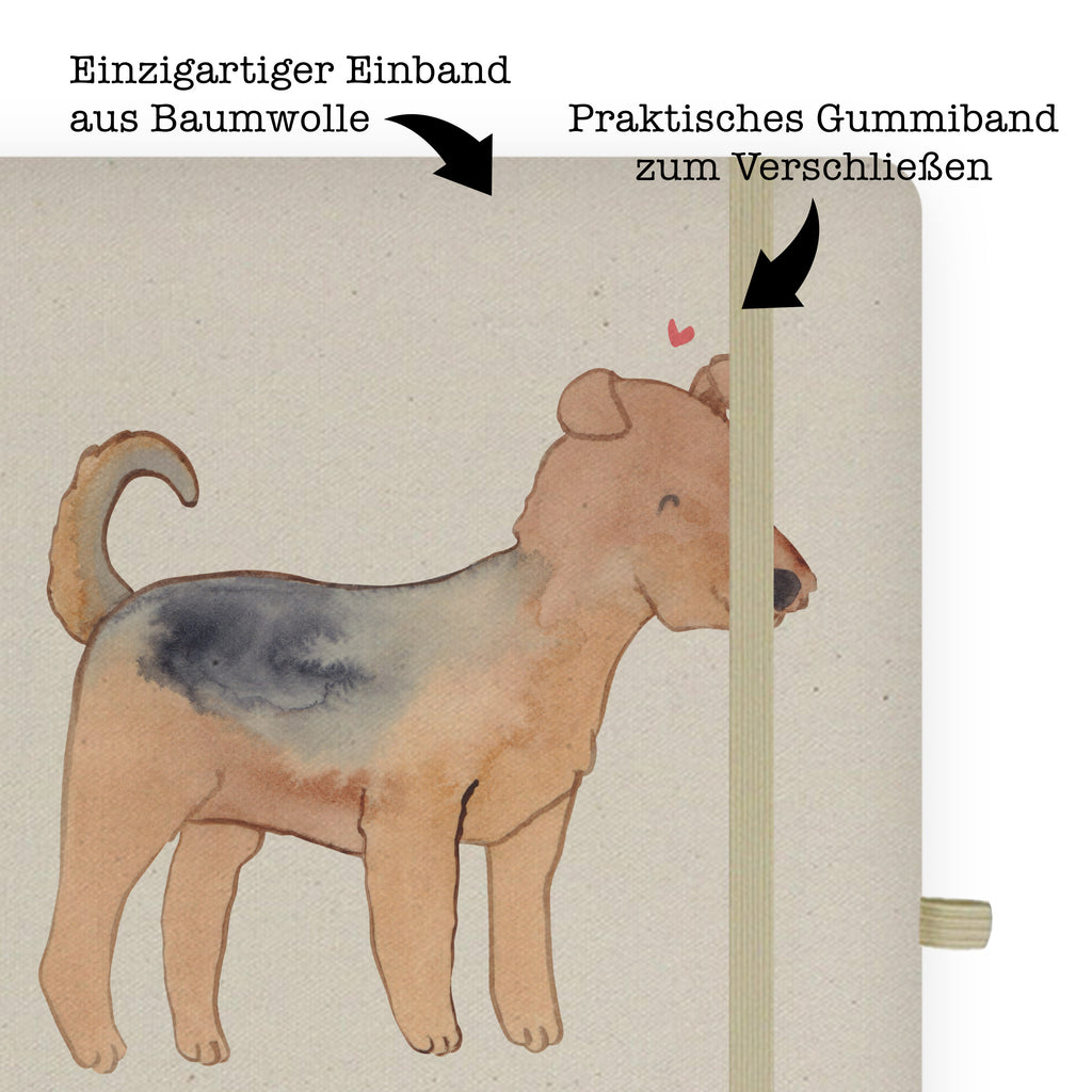 DIN A5 Baumwoll Notizbuch Airedale Terrier Lebensretter Notizen, Eintragebuch, Tagebuch, Notizblock, Adressbuch, Journal, Kladde, Skizzenbuch, Notizheft, Schreibbuch, Schreibheft, Hund, Hunderasse, Rassehund, Hundebesitzer, Geschenk, Tierfreund, Schenken, Welpe