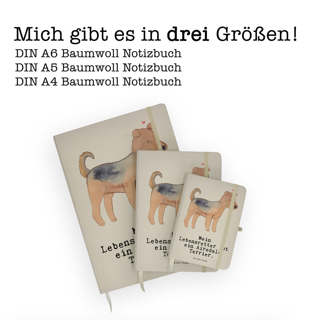 DIN A5 Baumwoll Notizbuch Airedale Terrier Lebensretter Notizen, Eintragebuch, Tagebuch, Notizblock, Adressbuch, Journal, Kladde, Skizzenbuch, Notizheft, Schreibbuch, Schreibheft, Hund, Hunderasse, Rassehund, Hundebesitzer, Geschenk, Tierfreund, Schenken, Welpe