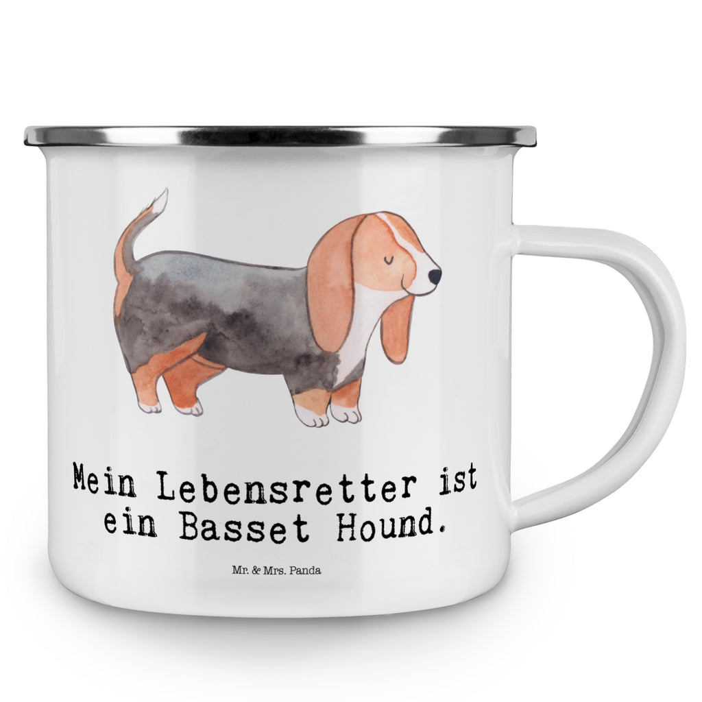 Camping Emaille Tasse Basset Hound Lebensretter Campingtasse, Trinkbecher, Metalltasse, Outdoor Tasse, Emaille Trinkbecher, Blechtasse Outdoor, Emaille Campingbecher, Edelstahl Trinkbecher, Metalltasse für Camping, Kaffee Blechtasse, Camping Tasse Metall, Hund, Hunderasse, Rassehund, Hundebesitzer, Geschenk, Tierfreund, Schenken, Welpe, Basset Hound, Basset