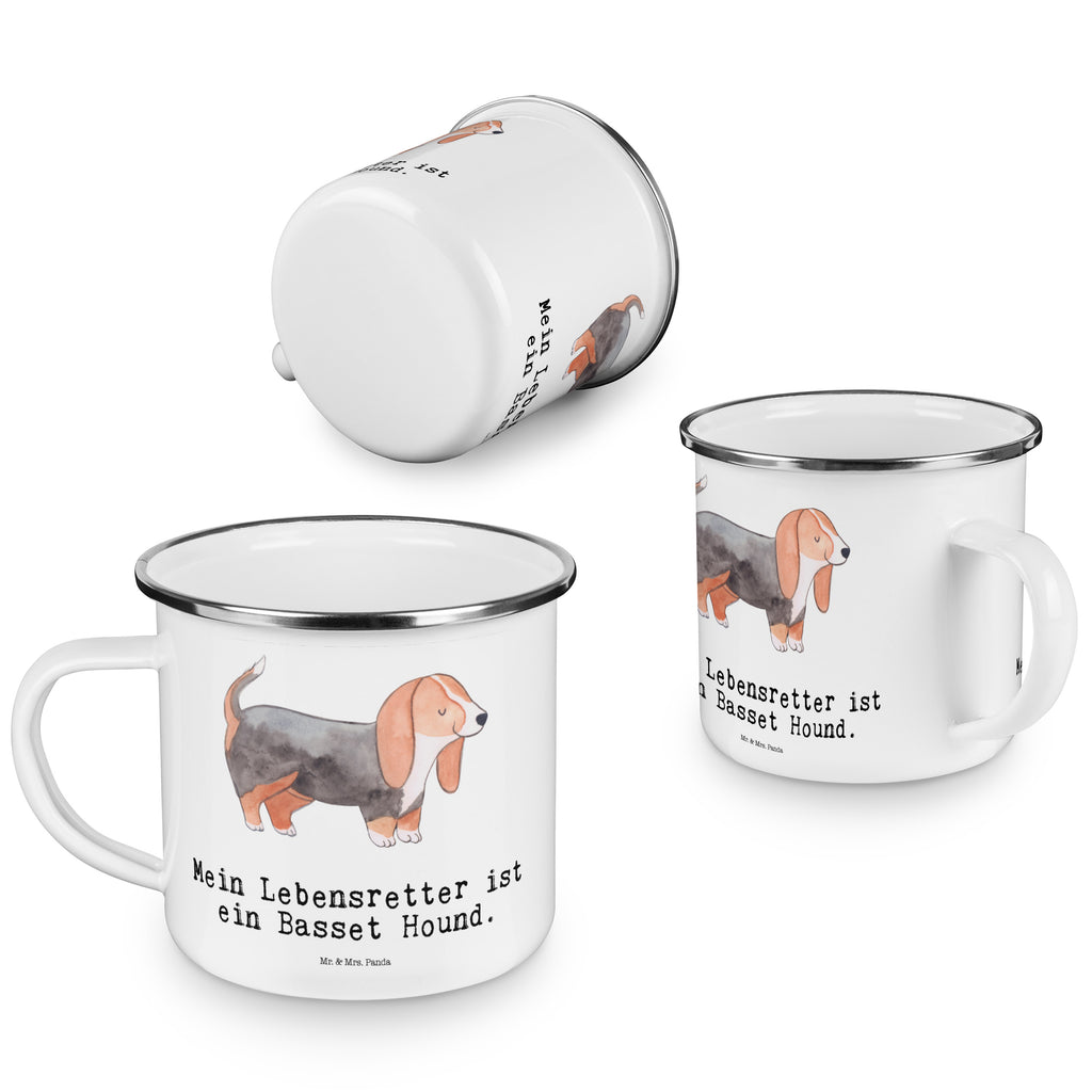 Camping Emaille Tasse Basset Hound Lebensretter Campingtasse, Trinkbecher, Metalltasse, Outdoor Tasse, Emaille Trinkbecher, Blechtasse Outdoor, Emaille Campingbecher, Edelstahl Trinkbecher, Metalltasse für Camping, Kaffee Blechtasse, Camping Tasse Metall, Hund, Hunderasse, Rassehund, Hundebesitzer, Geschenk, Tierfreund, Schenken, Welpe, Basset Hound, Basset