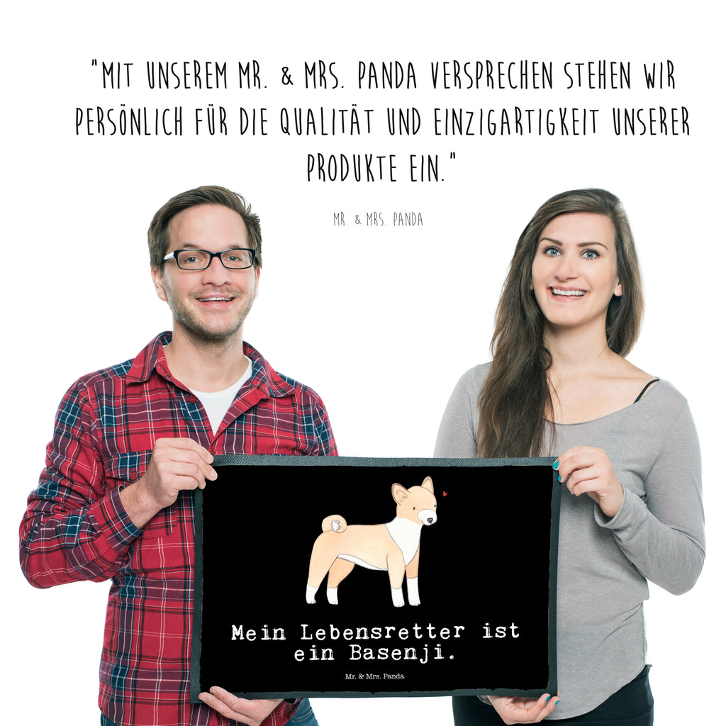 Fußmatte Basenji Lebensretter Türvorleger, Schmutzmatte, Fußabtreter, Matte, Schmutzfänger, Fußabstreifer, Schmutzfangmatte, Türmatte, Motivfußmatte, Haustürmatte, Vorleger, Hund, Hunderasse, Rassehund, Hundebesitzer, Geschenk, Tierfreund, Schenken, Welpe, Kongo-Terrier, Basenji