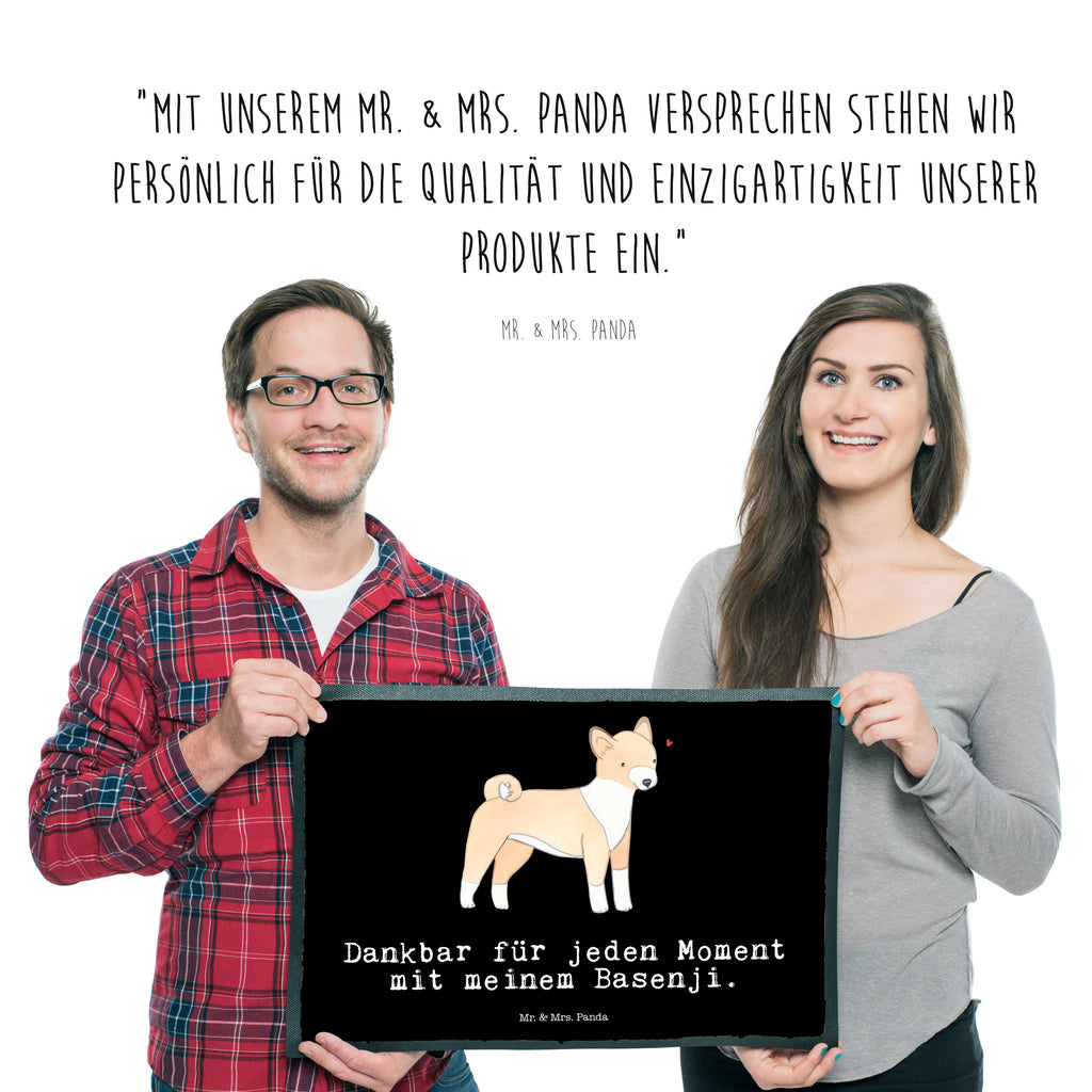 Fußmatte Basenji Moment Kongo-Terrier, Basenji Türvorleger, Schmutzmatte, Fußabtreter, Matte, Schmutzfänger, Fußabstreifer, Schmutzfangmatte, Türmatte, Motivfußmatte,  Haustürmatte, Vorleger  Hund, Hunderasse, Rassehund, Hundebesitzer, Geschenk, Tierfreund, Schenken, Welpe