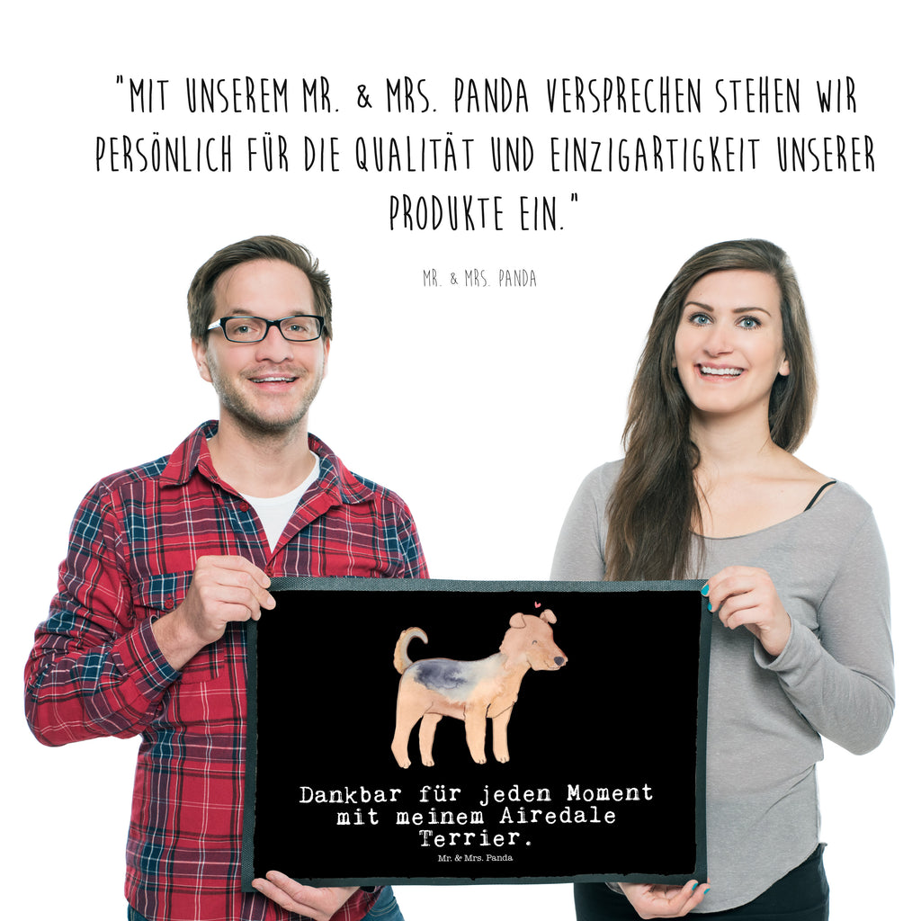 Fußmatte Airedale Terrier Moment Türvorleger, Schmutzmatte, Fußabtreter, Matte, Schmutzfänger, Fußabstreifer, Schmutzfangmatte, Türmatte, Motivfußmatte, Haustürmatte, Vorleger, Hund, Hunderasse, Rassehund, Hundebesitzer, Geschenk, Tierfreund, Schenken, Welpe, Airedale Terrier