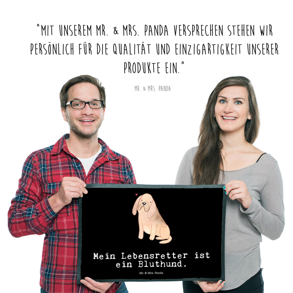 Fußmatte Bloodhound Lebensretter Bluthund, Bloodhound, St. Hubertushund, Chien de Saint Hubert Türvorleger, Schmutzmatte, Fußabtreter, Matte, Schmutzfänger, Fußabstreifer, Schmutzfangmatte, Türmatte, Motivfußmatte,  Haustürmatte, Vorleger  Hund, Hunderasse, Rassehund, Hundebesitzer, Geschenk, Tierfreund, Schenken, Welpe