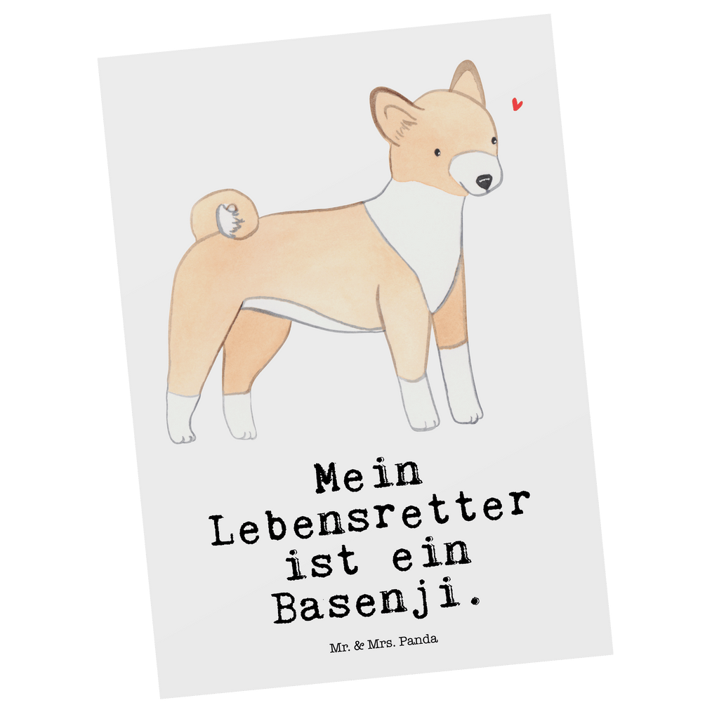 Postkarte Basenji Lebensretter Geschenkkarte, Grußkarte, Karte, Einladung, Ansichtskarte, Geburtstagskarte, Einladungskarte, Dankeskarte, Hund, Hunderasse, Rassehund, Hundebesitzer, Geschenk, Tierfreund, Schenken, Welpe, Kongo-Terrier, Basenji