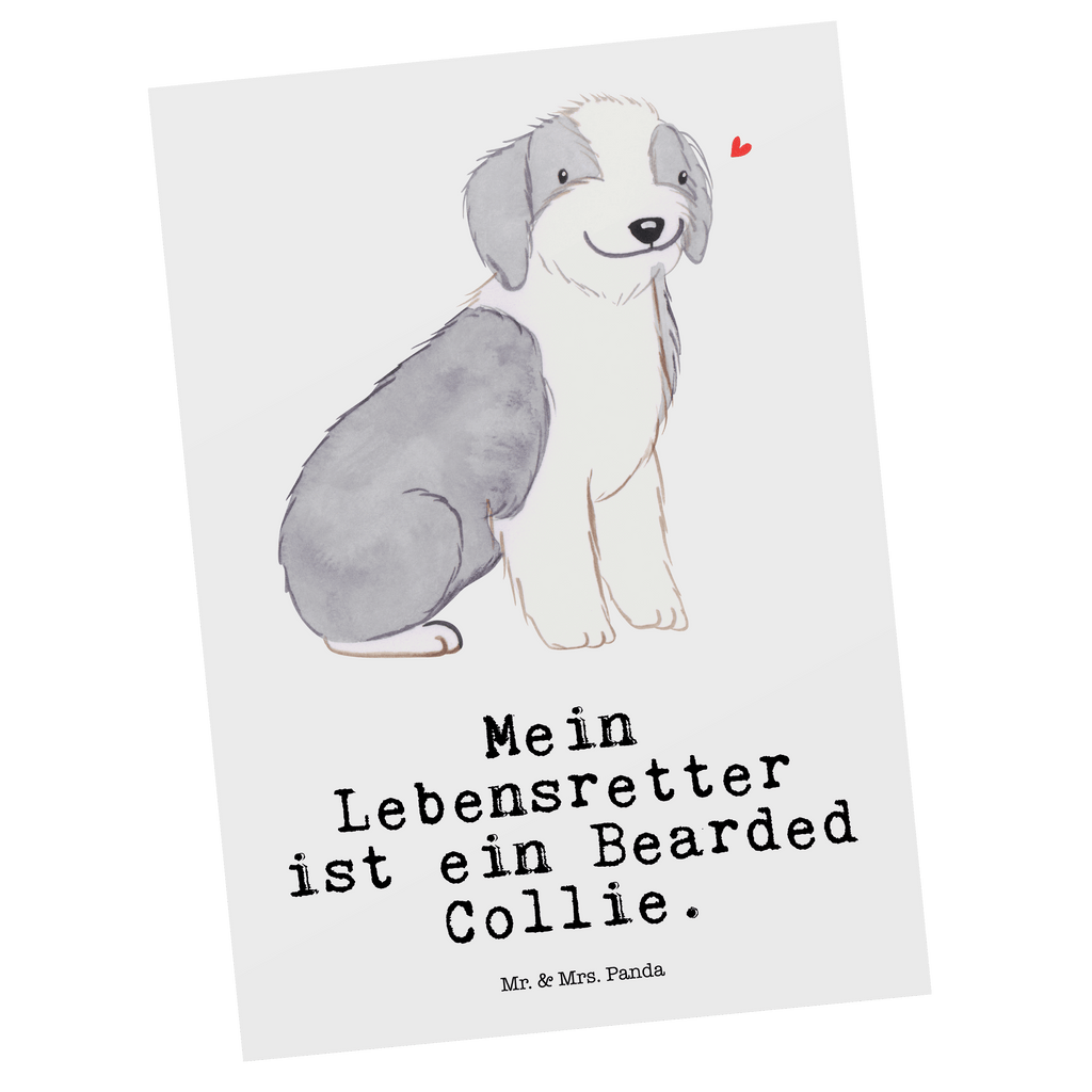Postkarte Bearded Collie Lebensretter Geschenkkarte, Grußkarte, Karte, Einladung, Ansichtskarte, Geburtstagskarte, Einladungskarte, Dankeskarte, Hund, Hunderasse, Rassehund, Hundebesitzer, Geschenk, Tierfreund, Schenken, Welpe, Bearded Collie, britischer Hütehund