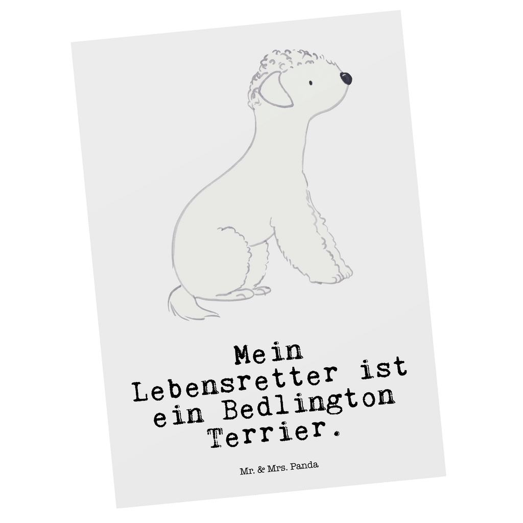 Postkarte Bedlington Terrier Lebensretter Geschenkkarte, Grußkarte, Karte, Einladung, Ansichtskarte, Geburtstagskarte, Einladungskarte, Dankeskarte, Hund, Hunderasse, Rassehund, Hundebesitzer, Geschenk, Tierfreund, Schenken, Welpe, Bedlington Terrier, Terrier