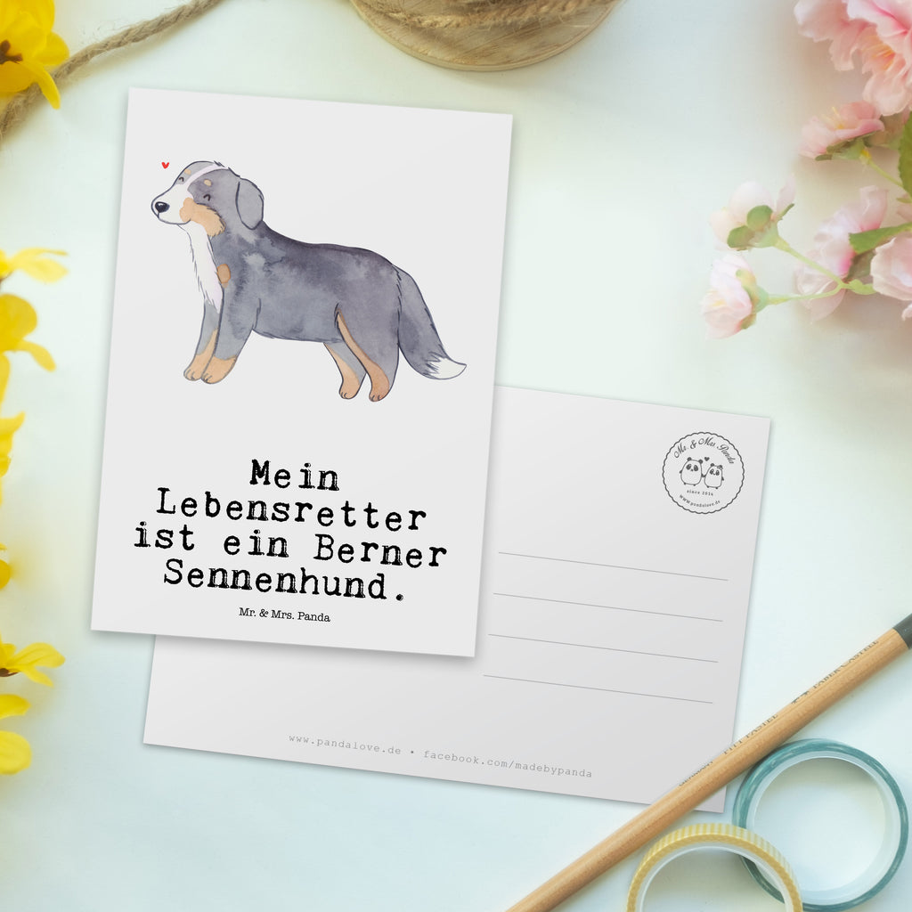 Postkarte Berner Sennenhund Lebensretter Geschenkkarte, Grußkarte, Karte, Einladung, Ansichtskarte, Geburtstagskarte, Einladungskarte, Dankeskarte, Hund, Hunderasse, Rassehund, Hundebesitzer, Geschenk, Tierfreund, Schenken, Welpe, Dürrbächler, Berner Sennenhund