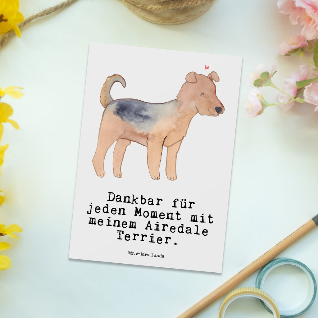Postkarte Airedale Terrier Moment Geschenkkarte, Grußkarte, Karte, Einladung, Ansichtskarte, Geburtstagskarte, Einladungskarte, Dankeskarte, Hund, Hunderasse, Rassehund, Hundebesitzer, Geschenk, Tierfreund, Schenken, Welpe, Airedale Terrier