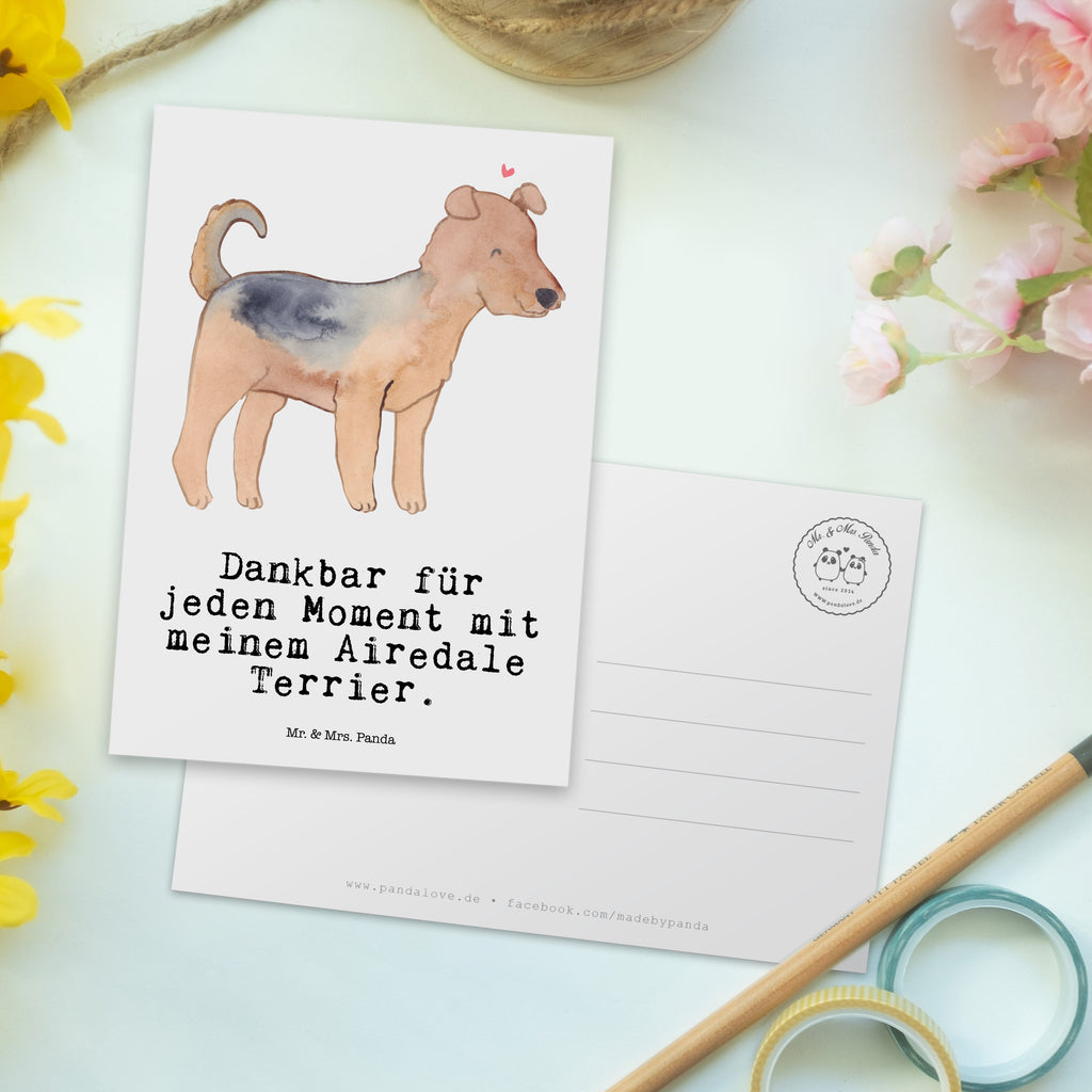 Postkarte Airedale Terrier Moment Geschenkkarte, Grußkarte, Karte, Einladung, Ansichtskarte, Geburtstagskarte, Einladungskarte, Dankeskarte, Hund, Hunderasse, Rassehund, Hundebesitzer, Geschenk, Tierfreund, Schenken, Welpe, Airedale Terrier