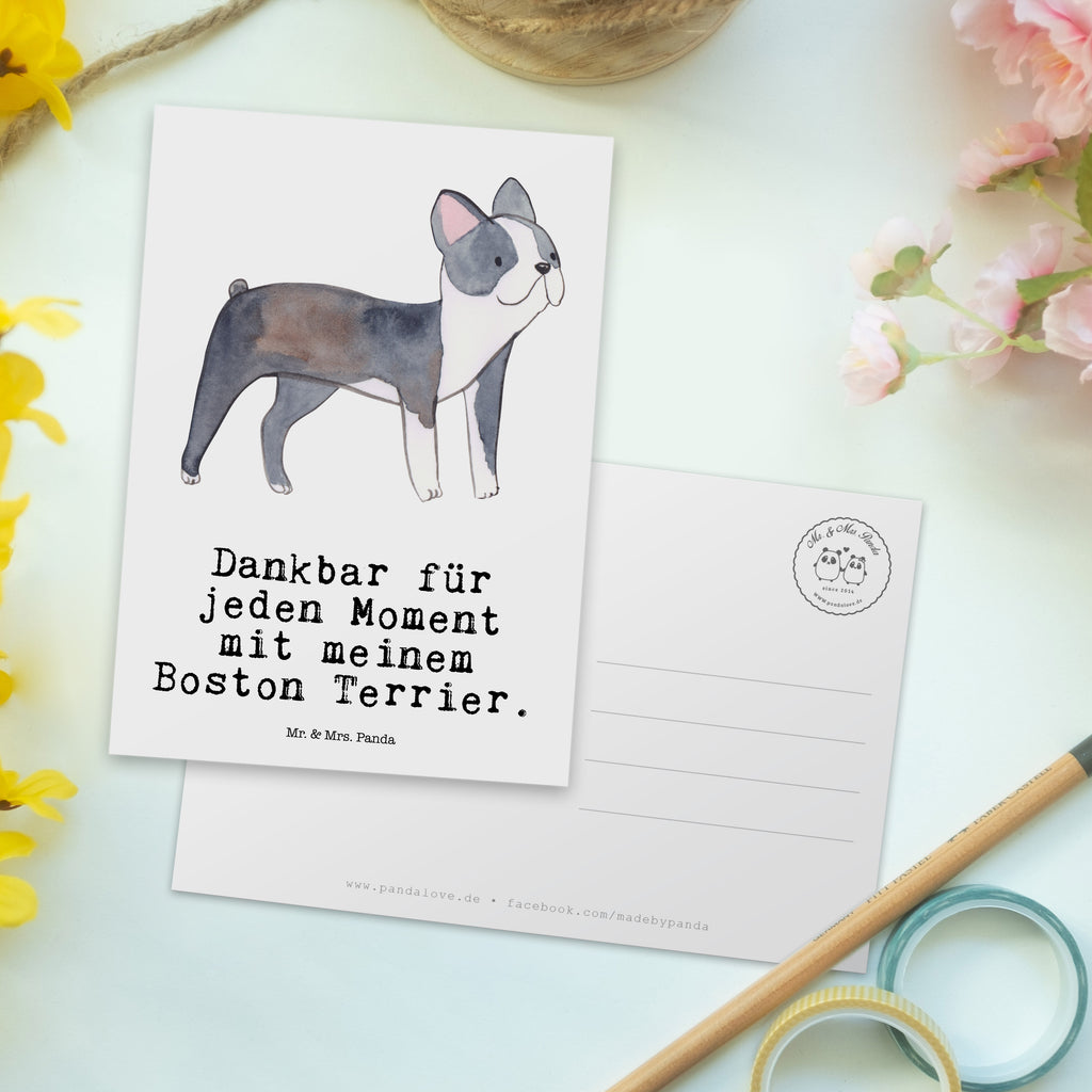Postkarte Boston Terrier Moment Geschenkkarte, Grußkarte, Karte, Einladung, Ansichtskarte, Geburtstagskarte, Einladungskarte, Dankeskarte, Hund, Hunderasse, Rassehund, Hundebesitzer, Geschenk, Tierfreund, Schenken, Welpe, Boston Terrier