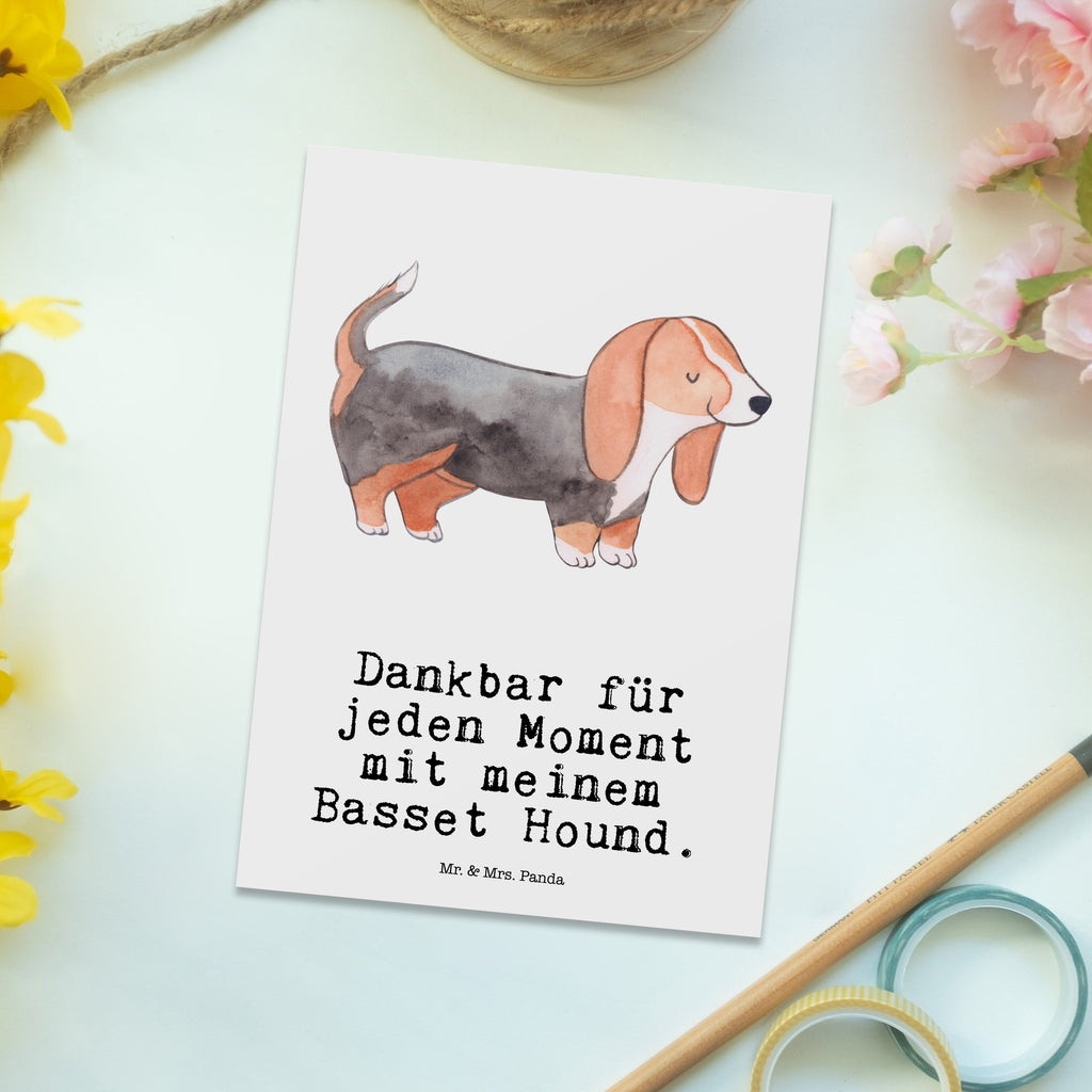 Postkarte Basset Hound Moment Geschenkkarte, Grußkarte, Karte, Einladung, Ansichtskarte, Geburtstagskarte, Einladungskarte, Dankeskarte, Hund, Hunderasse, Rassehund, Hundebesitzer, Geschenk, Tierfreund, Schenken, Welpe, Basset Hound, Basset