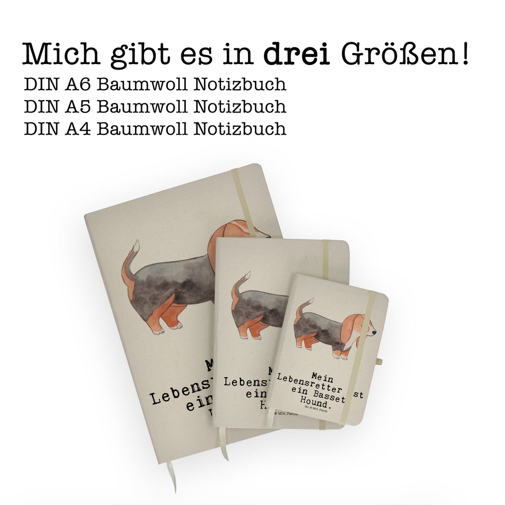 DIN A6 Baumwoll Notizbuch Basset Hound Lebensretter Notizen, Eintragebuch, Tagebuch, Notizblock, Adressbuch, Journal, Kladde, Skizzenbuch, Notizheft, Schreibbuch, Schreibheft, Hund, Hunderasse, Rassehund, Hundebesitzer, Geschenk, Tierfreund, Schenken, Welpe, Basset Hound, Basset