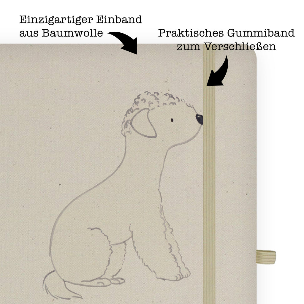 DIN A5 Baumwoll Notizbuch Bedlington Terrier Moment Notizen, Eintragebuch, Tagebuch, Notizblock, Adressbuch, Journal, Kladde, Skizzenbuch, Notizheft, Schreibbuch, Schreibheft, Hund, Hunderasse, Rassehund, Hundebesitzer, Geschenk, Tierfreund, Schenken, Welpe, Bedlington Terrier, Terrier