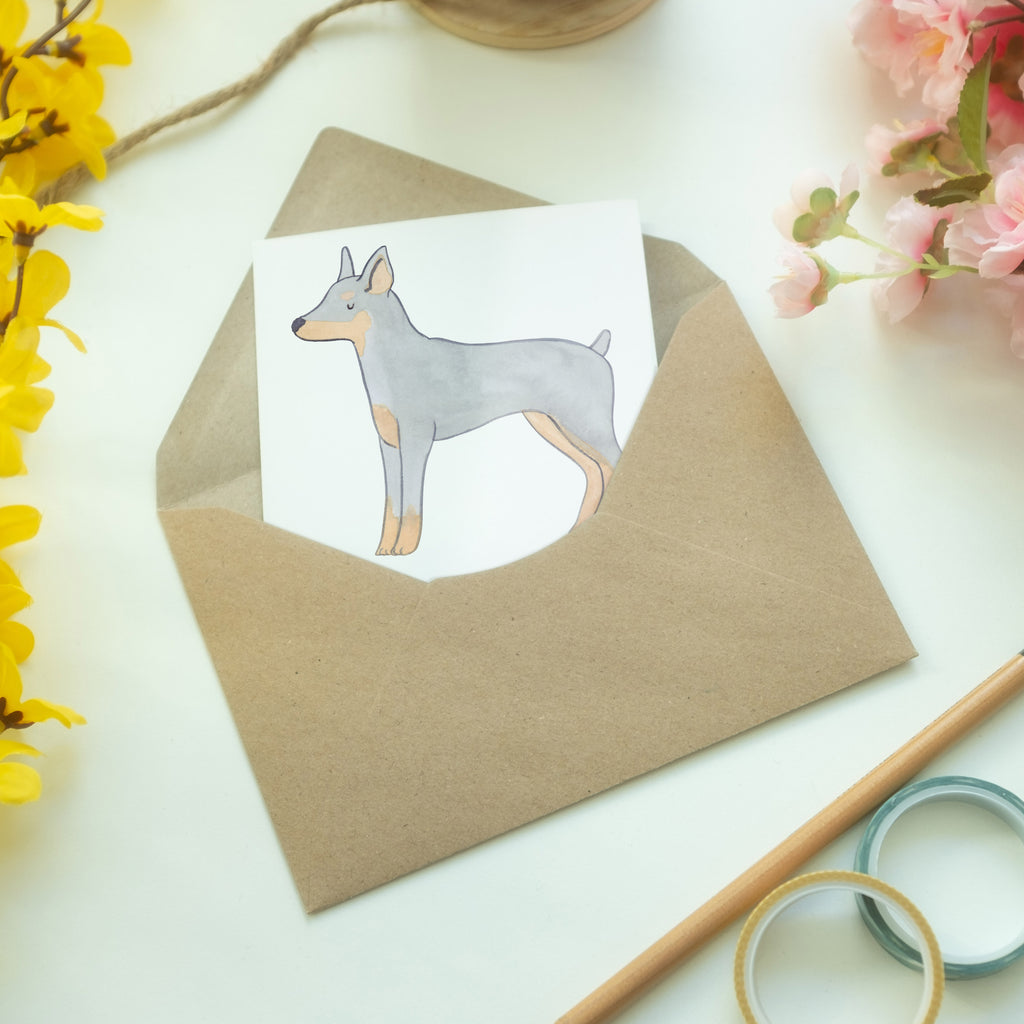 Grußkarte Dobermann Pinscher Lebensretter Klappkarte, Einladungskarte, Glückwunschkarte, Hochzeitskarte, Geburtstagskarte, Karte, Hund, Hunderasse, Rassehund, Hundebesitzer, Geschenk, Tierfreund, Schenken, Welpe, Dobermann Pinscher