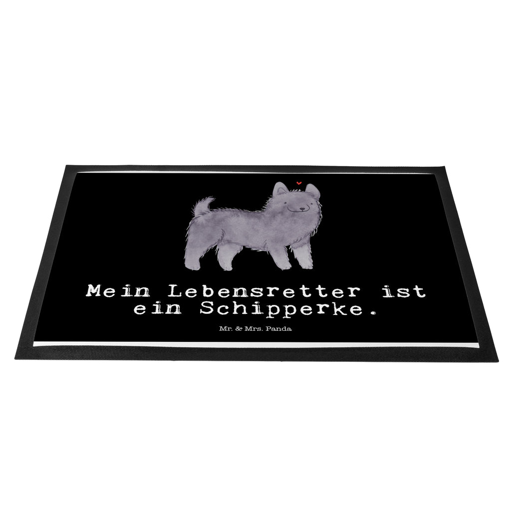 Fußmatte Schipperke Lebensretter Türvorleger, Schmutzmatte, Fußabtreter, Matte, Schmutzfänger, Fußabstreifer, Schmutzfangmatte, Türmatte, Motivfußmatte, Haustürmatte, Vorleger, Hund, Hunderasse, Rassehund, Hundebesitzer, Geschenk, Tierfreund, Schenken, Welpe, Schipperke, belgische Hunderasse