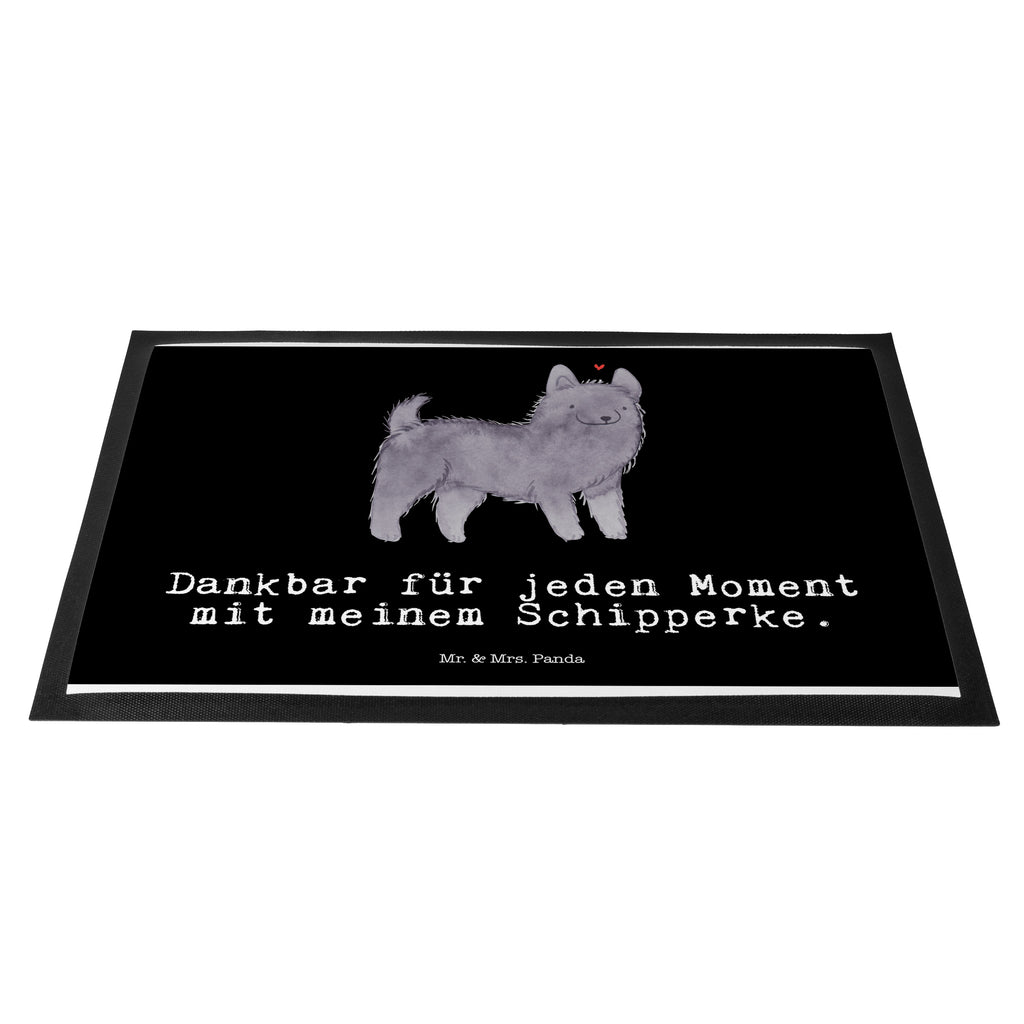 Fußmatte Schipperke Moment Türvorleger, Schmutzmatte, Fußabtreter, Matte, Schmutzfänger, Fußabstreifer, Schmutzfangmatte, Türmatte, Motivfußmatte, Haustürmatte, Vorleger, Hund, Hunderasse, Rassehund, Hundebesitzer, Geschenk, Tierfreund, Schenken, Welpe, Schipperke, belgische Hunderasse