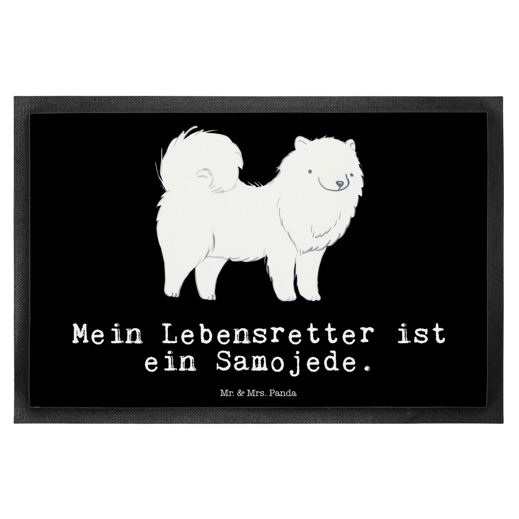 Fußmatte Samojede Lebensretter Samojede, Samojedenhund, Samojedenspitz Türvorleger, Schmutzmatte, Fußabtreter, Matte, Schmutzfänger, Fußabstreifer, Schmutzfangmatte, Türmatte, Motivfußmatte,  Haustürmatte, Vorleger  Hund, Hunderasse, Rassehund, Hundebesitzer, Geschenk, Tierfreund, Schenken, Welpe