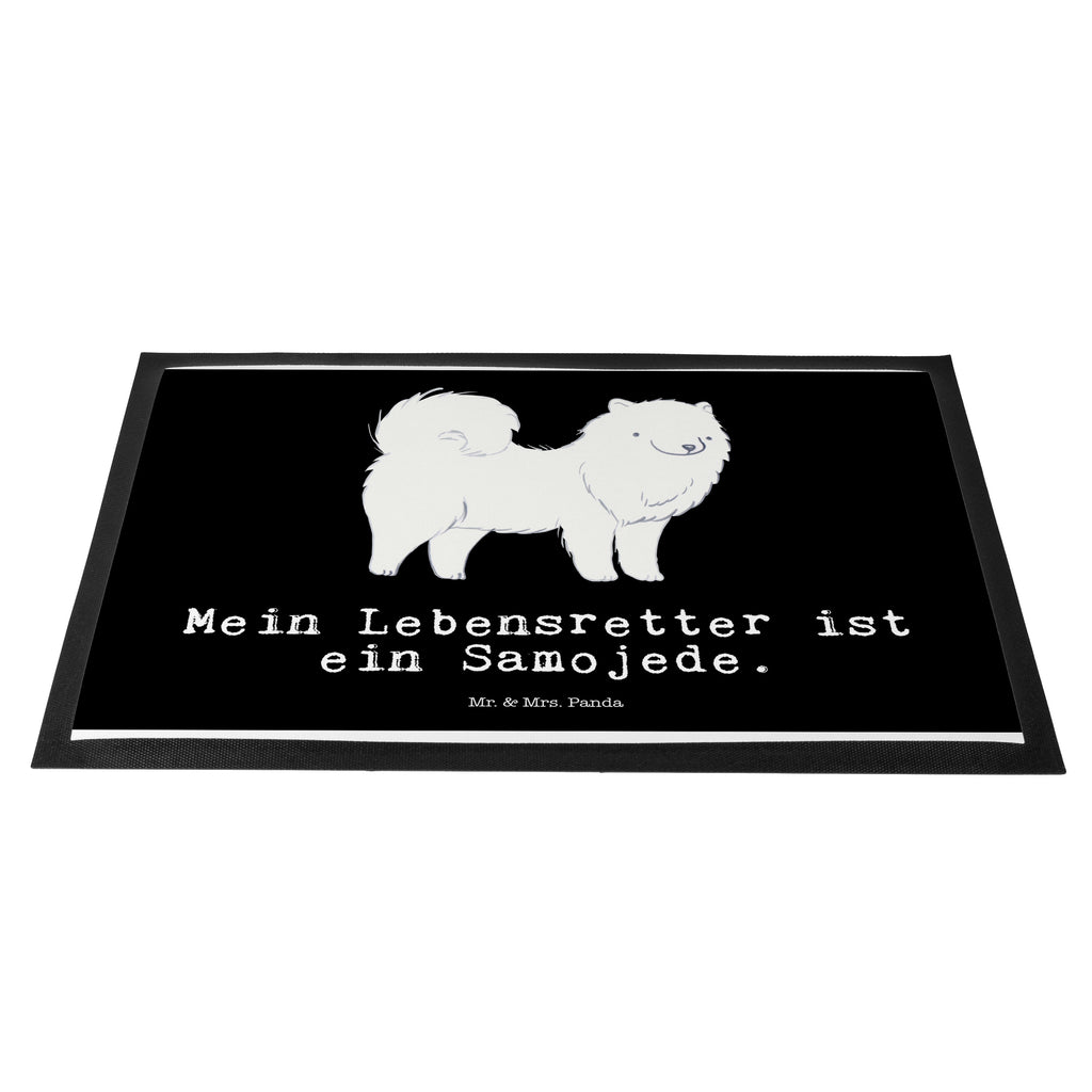 Fußmatte Samojede Lebensretter Samojede, Samojedenhund, Samojedenspitz Türvorleger, Schmutzmatte, Fußabtreter, Matte, Schmutzfänger, Fußabstreifer, Schmutzfangmatte, Türmatte, Motivfußmatte,  Haustürmatte, Vorleger  Hund, Hunderasse, Rassehund, Hundebesitzer, Geschenk, Tierfreund, Schenken, Welpe