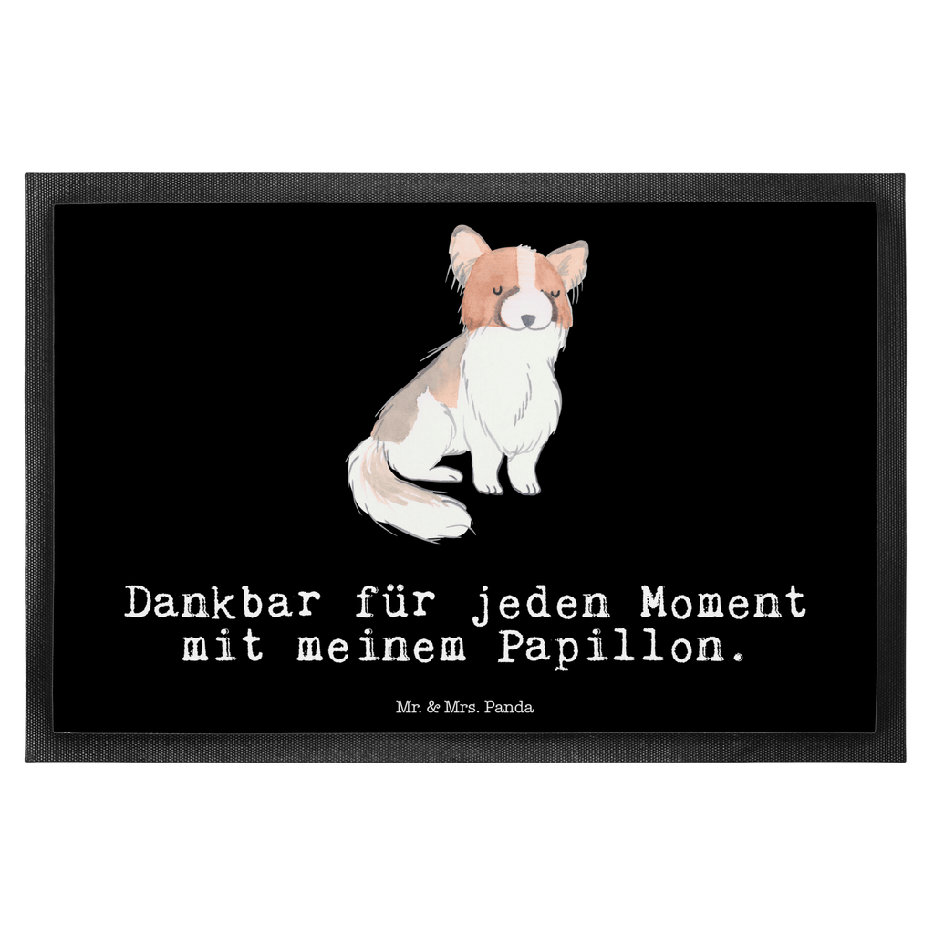 Fußmatte Papillon Moment Kontinentaler Zwergspaniel, Papillon Türvorleger, Schmutzmatte, Fußabtreter, Matte, Schmutzfänger, Fußabstreifer, Schmutzfangmatte, Türmatte, Motivfußmatte,  Haustürmatte, Vorleger  Hund, Hunderasse, Rassehund, Hundebesitzer, Geschenk, Tierfreund, Schenken, Welpe