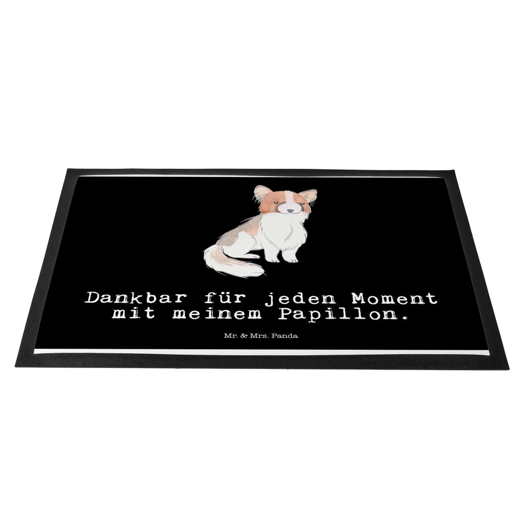 Fußmatte Papillon Moment Kontinentaler Zwergspaniel, Papillon Türvorleger, Schmutzmatte, Fußabtreter, Matte, Schmutzfänger, Fußabstreifer, Schmutzfangmatte, Türmatte, Motivfußmatte,  Haustürmatte, Vorleger  Hund, Hunderasse, Rassehund, Hundebesitzer, Geschenk, Tierfreund, Schenken, Welpe