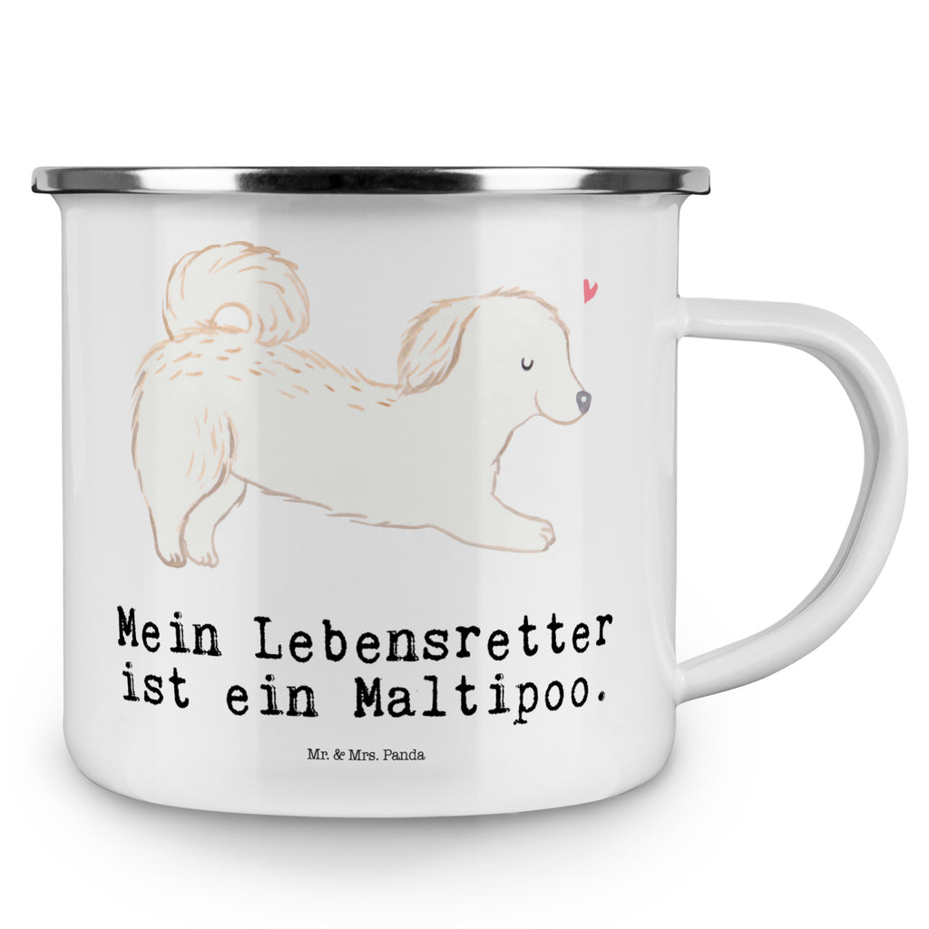 Camping Emaille Tasse Maltipoo Lebensretter Campingtasse, Trinkbecher, Metalltasse, Outdoor Tasse, Emaille Trinkbecher, Blechtasse Outdoor, Emaille Campingbecher, Edelstahl Trinkbecher, Metalltasse für Camping, Kaffee Blechtasse, Camping Tasse Metall, Hund, Hunderasse, Rassehund, Hundebesitzer, Geschenk, Tierfreund, Schenken, Welpe, Maltipoo, Kreuzung, Mischling