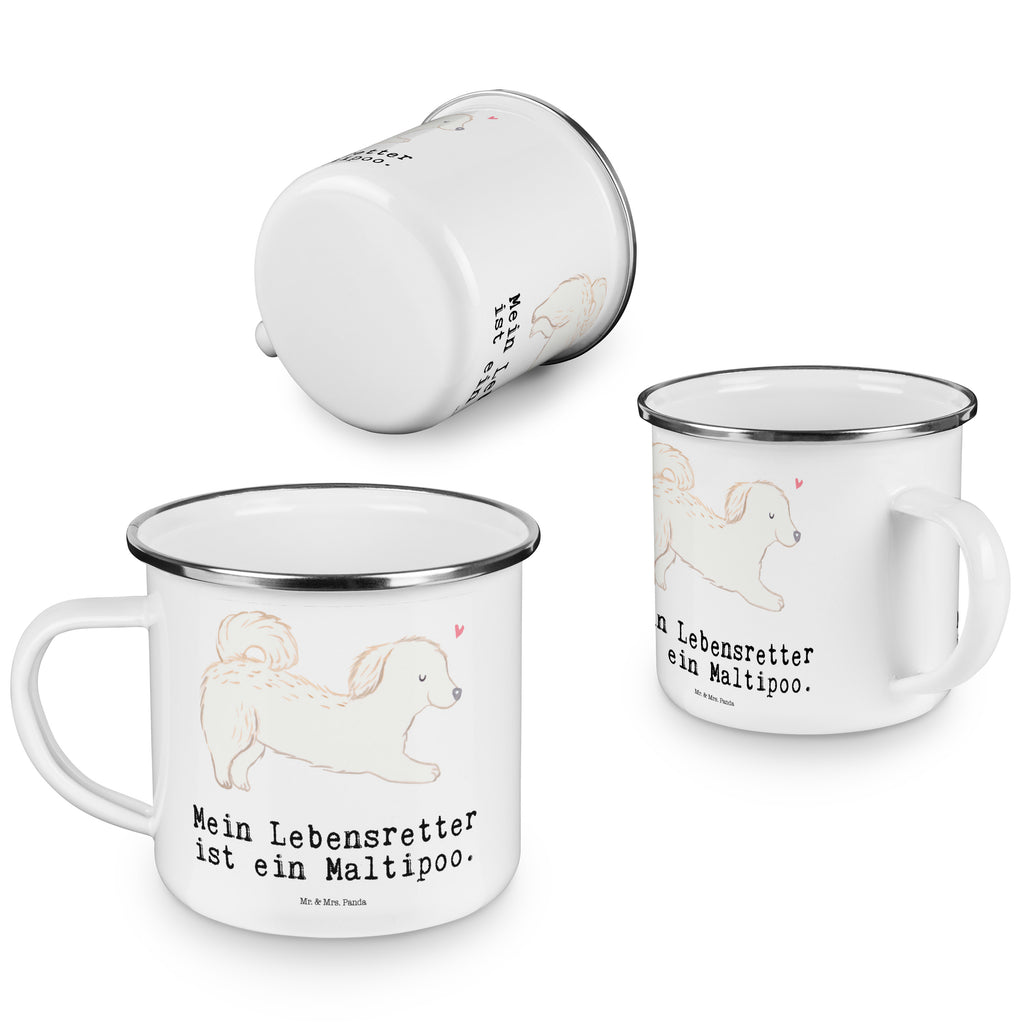 Camping Emaille Tasse Maltipoo Lebensretter Campingtasse, Trinkbecher, Metalltasse, Outdoor Tasse, Emaille Trinkbecher, Blechtasse Outdoor, Emaille Campingbecher, Edelstahl Trinkbecher, Metalltasse für Camping, Kaffee Blechtasse, Camping Tasse Metall, Hund, Hunderasse, Rassehund, Hundebesitzer, Geschenk, Tierfreund, Schenken, Welpe, Maltipoo, Kreuzung, Mischling