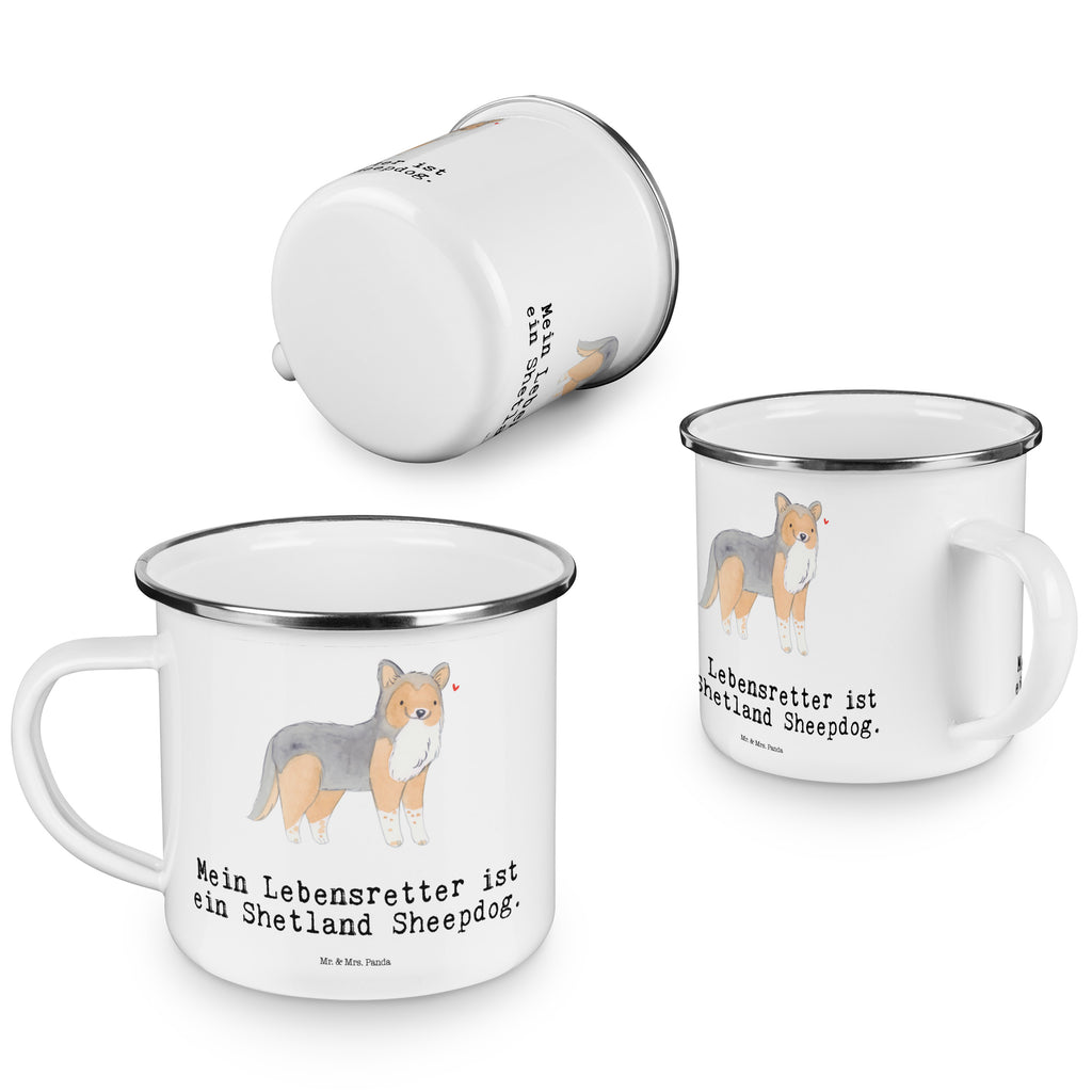Camping Emaille Tasse Shetland Sheepdog Lebensretter Campingtasse, Trinkbecher, Metalltasse, Outdoor Tasse, Emaille Trinkbecher, Blechtasse Outdoor, Emaille Campingbecher, Edelstahl Trinkbecher, Metalltasse für Camping, Kaffee Blechtasse, Camping Tasse Metall, Hund, Hunderasse, Rassehund, Hundebesitzer, Geschenk, Tierfreund, Schenken, Welpe, Shetland Sheepdog, Sheltie