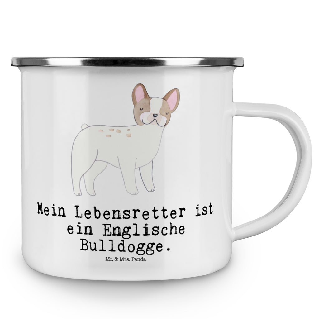 Camping Emaille Tasse Englische Bulldogge Lebensretter Campingtasse, Trinkbecher, Metalltasse, Outdoor Tasse, Emaille Trinkbecher, Blechtasse Outdoor, Emaille Campingbecher, Edelstahl Trinkbecher, Metalltasse für Camping, Kaffee Blechtasse, Camping Tasse Metall, Hund, Hunderasse, Rassehund, Hundebesitzer, Geschenk, Tierfreund, Schenken, Welpe, Englische Bulldogge, English Bulldog