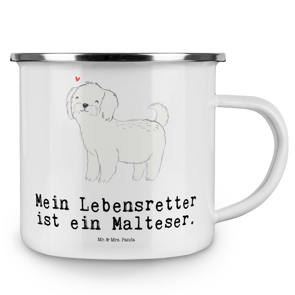 Camping Emaille Tasse Malteser Lebensretter Campingtasse, Trinkbecher, Metalltasse, Outdoor Tasse, Emaille Trinkbecher, Blechtasse Outdoor, Emaille Campingbecher, Edelstahl Trinkbecher, Metalltasse für Camping, Kaffee Blechtasse, Camping Tasse Metall, Hund, Hunderasse, Rassehund, Hundebesitzer, Geschenk, Tierfreund, Schenken, Welpe, Malteser