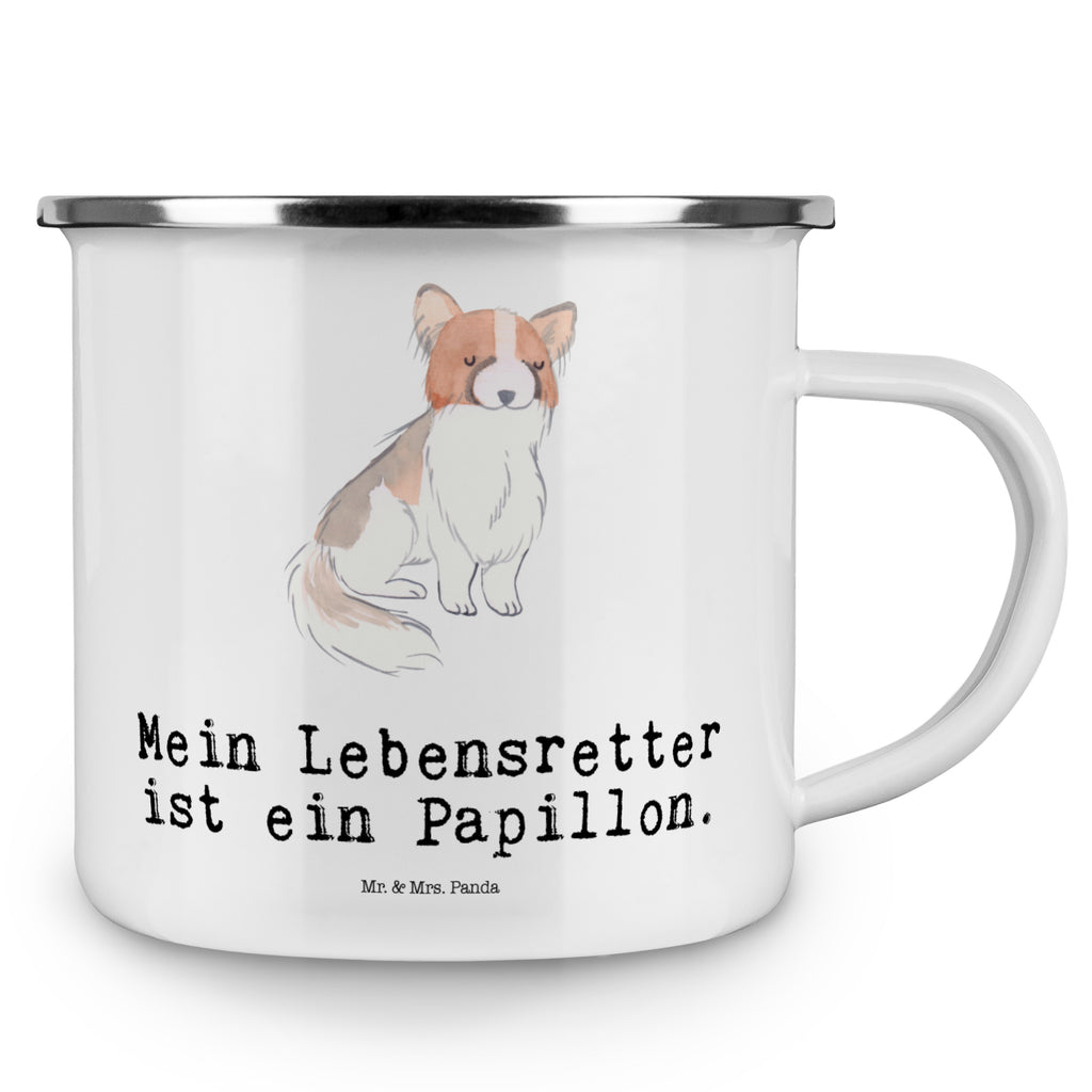 Camping Emaille Tasse Papillon Lebensretter Campingtasse, Trinkbecher, Metalltasse, Outdoor Tasse, Emaille Trinkbecher, Blechtasse Outdoor, Emaille Campingbecher, Edelstahl Trinkbecher, Metalltasse für Camping, Kaffee Blechtasse, Camping Tasse Metall, Hund, Hunderasse, Rassehund, Hundebesitzer, Geschenk, Tierfreund, Schenken, Welpe, Kontinentaler Zwergspaniel, Papillon