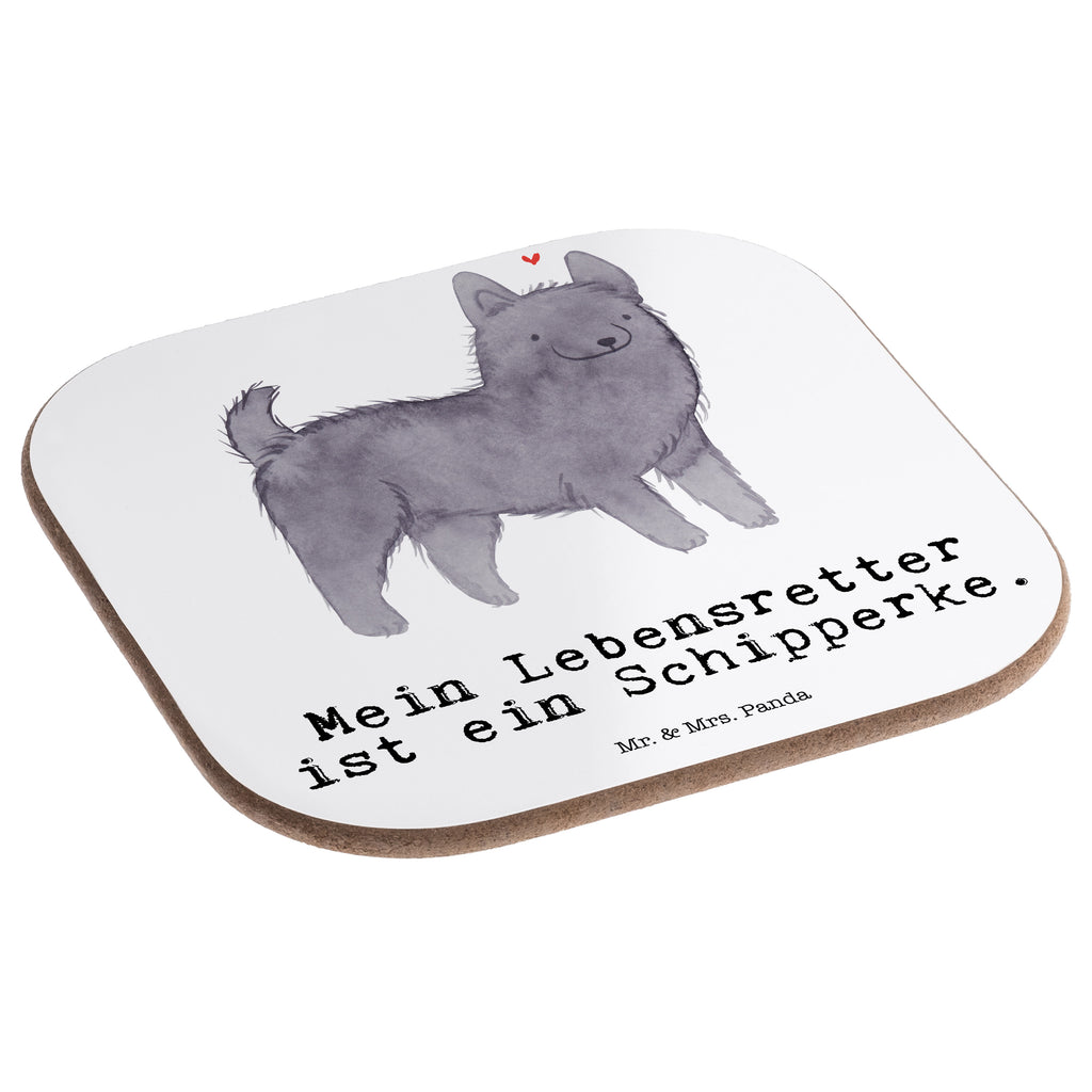 Quadratische Untersetzer Schipperke Lebensretter Bierdeckel, Glasuntersetzer, Untersetzer Gläser, Getränkeuntersetzer, Hund, Hunderasse, Rassehund, Hundebesitzer, Geschenk, Tierfreund, Schenken, Welpe, Schipperke, belgische Hunderasse