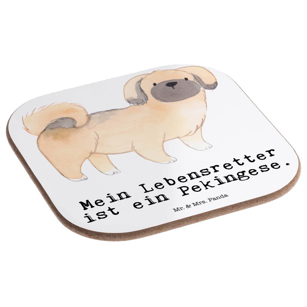 Quadratische Untersetzer Pekingese Lebensretter Bierdeckel, Glasuntersetzer, Untersetzer Gläser, Getränkeuntersetzer, Hund, Hunderasse, Rassehund, Hundebesitzer, Geschenk, Tierfreund, Schenken, Welpe, Pekingese, Pekinese, Peking-Palasthund