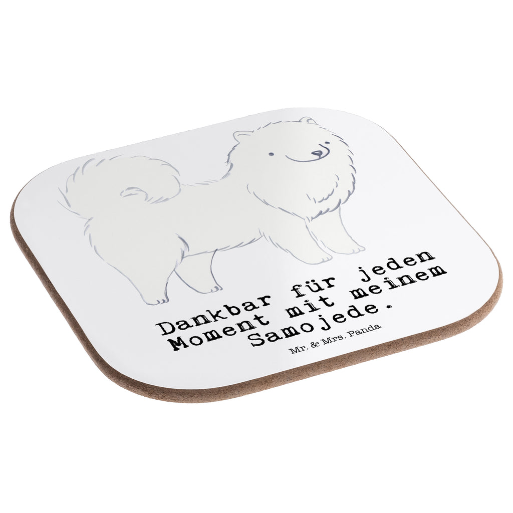 Quadratische Untersetzer Samojede Moment Bierdeckel, Glasuntersetzer, Untersetzer Gläser, Getränkeuntersetzer, Hund, Hunderasse, Rassehund, Hundebesitzer, Geschenk, Tierfreund, Schenken, Welpe, Samojede, Samojedenhund, Samojedenspitz