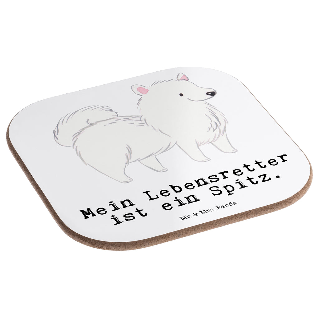 Quadratische Untersetzer Spitz Lebensretter Bierdeckel, Glasuntersetzer, Untersetzer Gläser, Getränkeuntersetzer, Hund, Hunderasse, Rassehund, Hundebesitzer, Geschenk, Tierfreund, Schenken, Welpe, Spitz