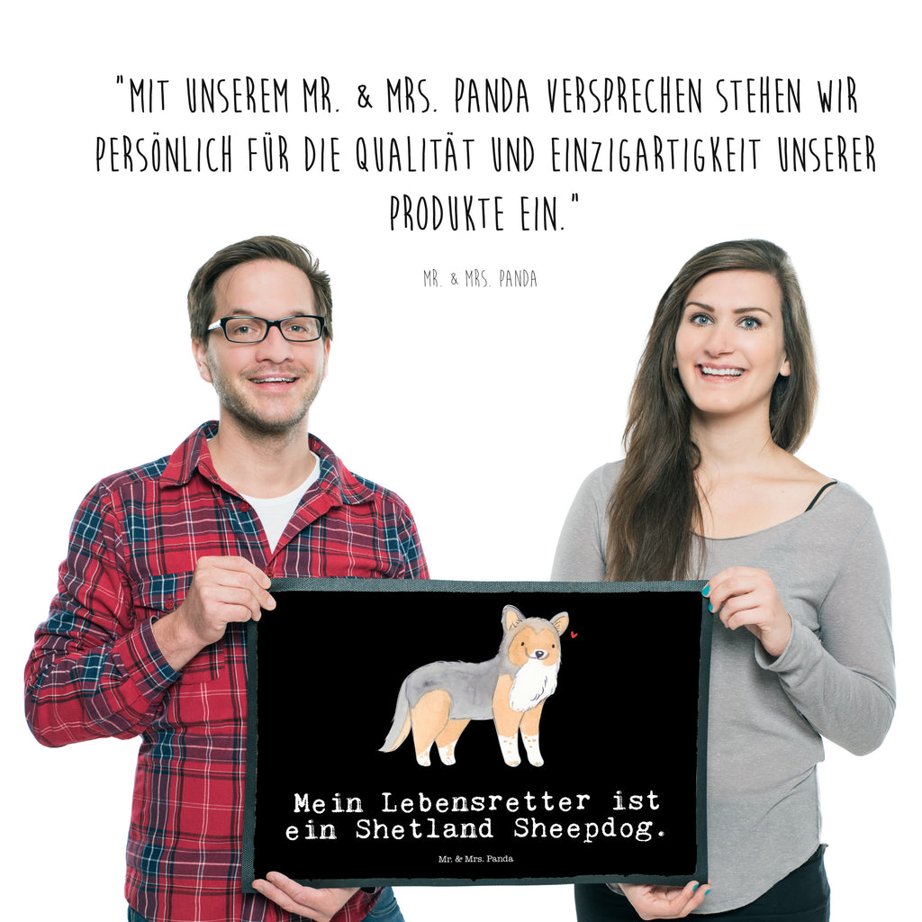 Fußmatte Shetland Sheepdog Lebensretter Türvorleger, Schmutzmatte, Fußabtreter, Matte, Schmutzfänger, Fußabstreifer, Schmutzfangmatte, Türmatte, Motivfußmatte, Haustürmatte, Vorleger, Hund, Hunderasse, Rassehund, Hundebesitzer, Geschenk, Tierfreund, Schenken, Welpe, Shetland Sheepdog, Sheltie