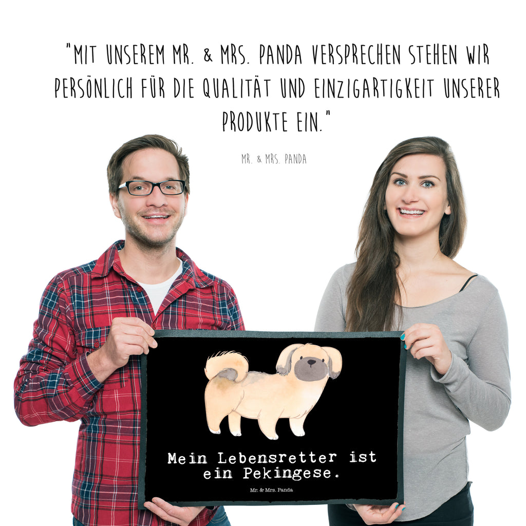 Fußmatte Pekingese Lebensretter Pekingese, Pekinese, Peking-Palasthund Türvorleger, Schmutzmatte, Fußabtreter, Matte, Schmutzfänger, Fußabstreifer, Schmutzfangmatte, Türmatte, Motivfußmatte,  Haustürmatte, Vorleger  Hund, Hunderasse, Rassehund, Hundebesitzer, Geschenk, Tierfreund, Schenken, Welpe