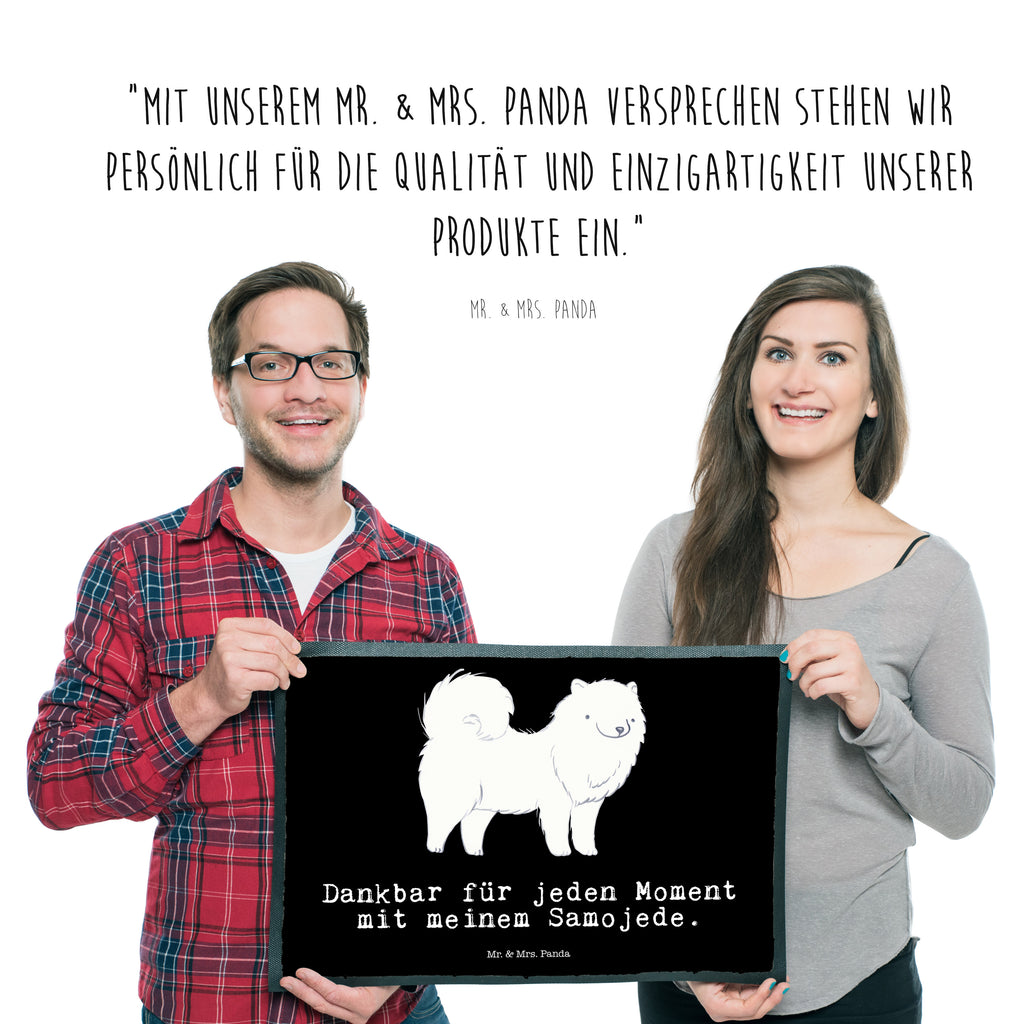Fußmatte Samojede Moment Samojede, Samojedenhund, Samojedenspitz Türvorleger, Schmutzmatte, Fußabtreter, Matte, Schmutzfänger, Fußabstreifer, Schmutzfangmatte, Türmatte, Motivfußmatte,  Haustürmatte, Vorleger  Hund, Hunderasse, Rassehund, Hundebesitzer, Geschenk, Tierfreund, Schenken, Welpe