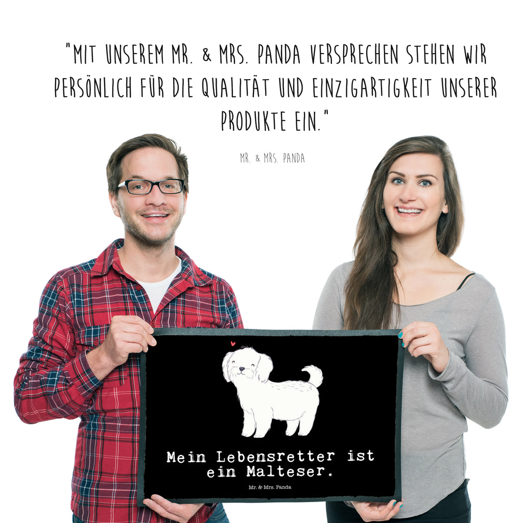 Fußmatte Malteser Lebensretter Türvorleger, Schmutzmatte, Fußabtreter, Matte, Schmutzfänger, Fußabstreifer, Schmutzfangmatte, Türmatte, Motivfußmatte, Haustürmatte, Vorleger, Hund, Hunderasse, Rassehund, Hundebesitzer, Geschenk, Tierfreund, Schenken, Welpe, Malteser