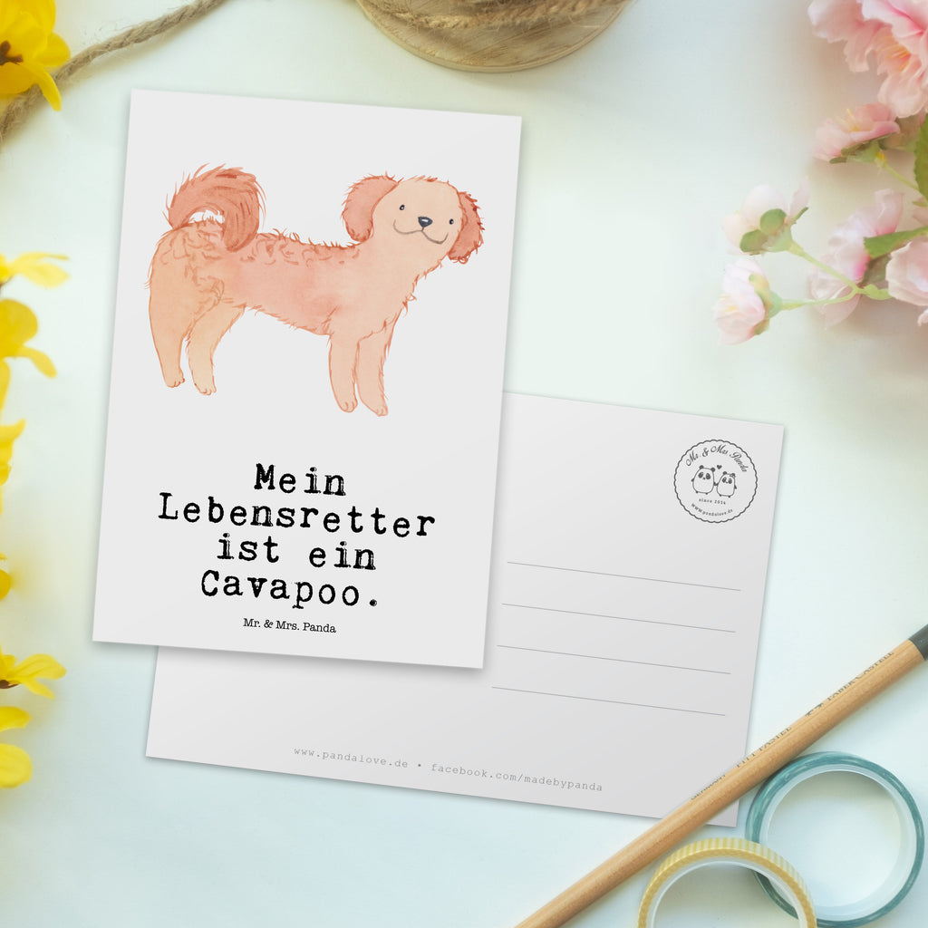 Postkarte Cavapoo Lebensretter Geschenkkarte, Grußkarte, Karte, Einladung, Ansichtskarte, Geburtstagskarte, Einladungskarte, Hund, Hunderasse, Rassehund, Hundebesitzer, Geschenk, Tierfreund, Schenken, Welpe, Cavapoo, Cavoodle