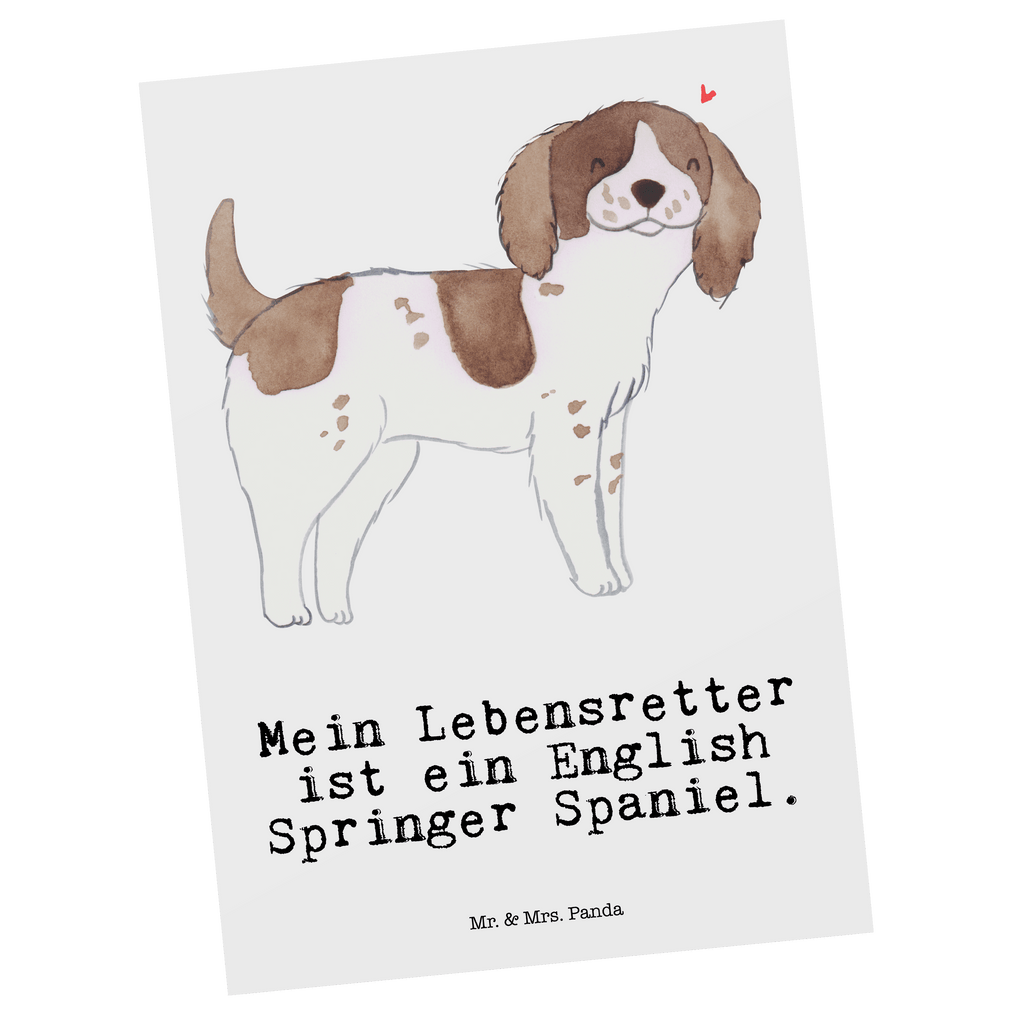 Postkarte English Springer Spaniel Lebensretter Geschenkkarte, Grußkarte, Karte, Einladung, Ansichtskarte, Geburtstagskarte, Einladungskarte, Dankeskarte, Hund, Hunderasse, Rassehund, Hundebesitzer, Geschenk, Tierfreund, Schenken, Welpe, English Springer Spaniel