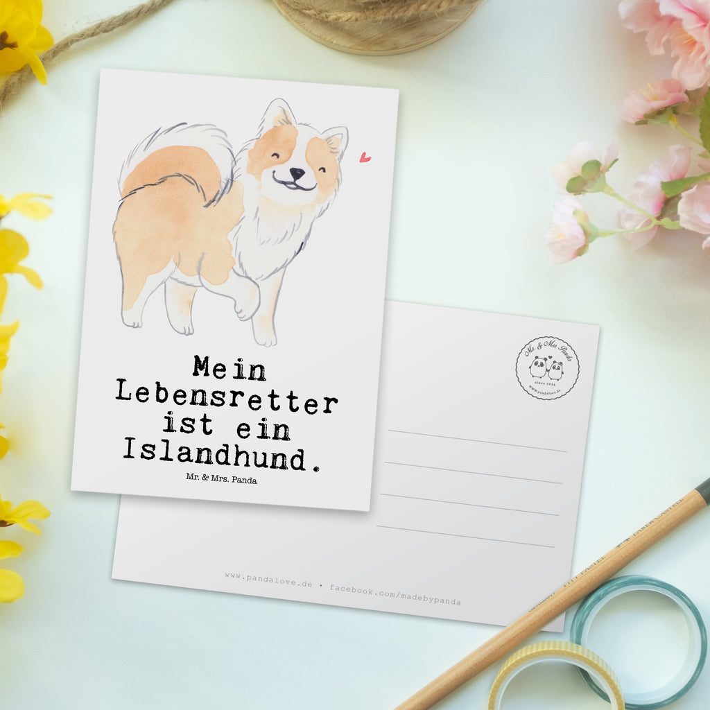 Postkarte Islandhund Lebensretter Geschenkkarte, Grußkarte, Karte, Einladung, Ansichtskarte, Geburtstagskarte, Einladungskarte, Dankeskarte, Hund, Hunderasse, Rassehund, Hundebesitzer, Geschenk, Tierfreund, Schenken, Welpe, Islandhund, isländischer Schäferhund