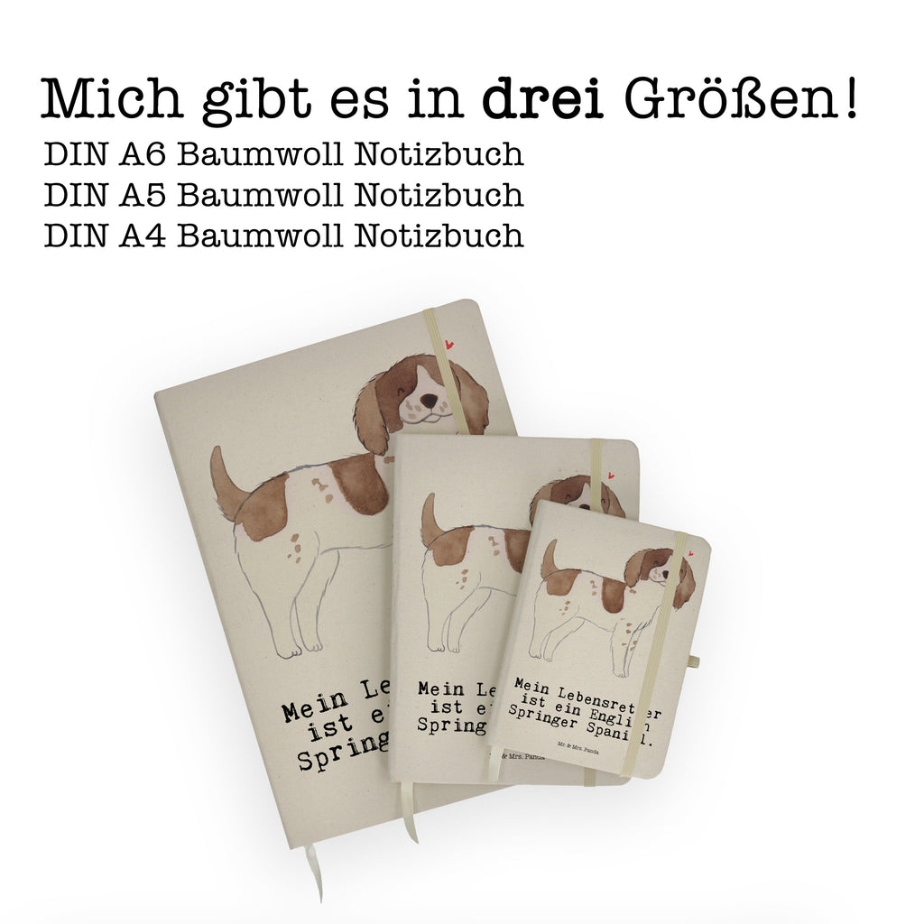 DIN A6 Baumwoll Notizbuch English Springer Spaniel Lebensretter Notizen, Eintragebuch, Tagebuch, Notizblock, Adressbuch, Journal, Kladde, Skizzenbuch, Notizheft, Schreibbuch, Schreibheft, Hund, Hunderasse, Rassehund, Hundebesitzer, Geschenk, Tierfreund, Schenken, Welpe, English Springer Spaniel