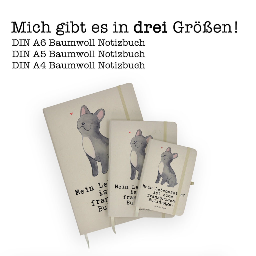 DIN A6 Baumwoll Notizbuch Französische Bulldogge Lebensretter Notizen, Eintragebuch, Tagebuch, Notizblock, Adressbuch, Journal, Kladde, Skizzenbuch, Notizheft, Schreibbuch, Schreibheft, Hund, Hunderasse, Rassehund, Hundebesitzer, Geschenk, Tierfreund, Schenken, Welpe, Französische Bulldogge