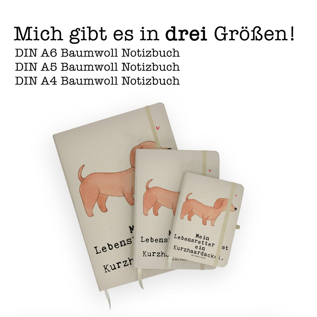 DIN A6 Baumwoll Notizbuch Dackel Kurzhaardackel Lebensretter Notizen, Eintragebuch, Tagebuch, Notizblock, Adressbuch, Journal, Kladde, Skizzenbuch, Notizheft, Schreibbuch, Schreibheft, Hund, Hunderasse, Rassehund, Hundebesitzer, Geschenk, Tierfreund, Schenken, Welpe, Teckel, Dachshund, Kurzhaardackel
