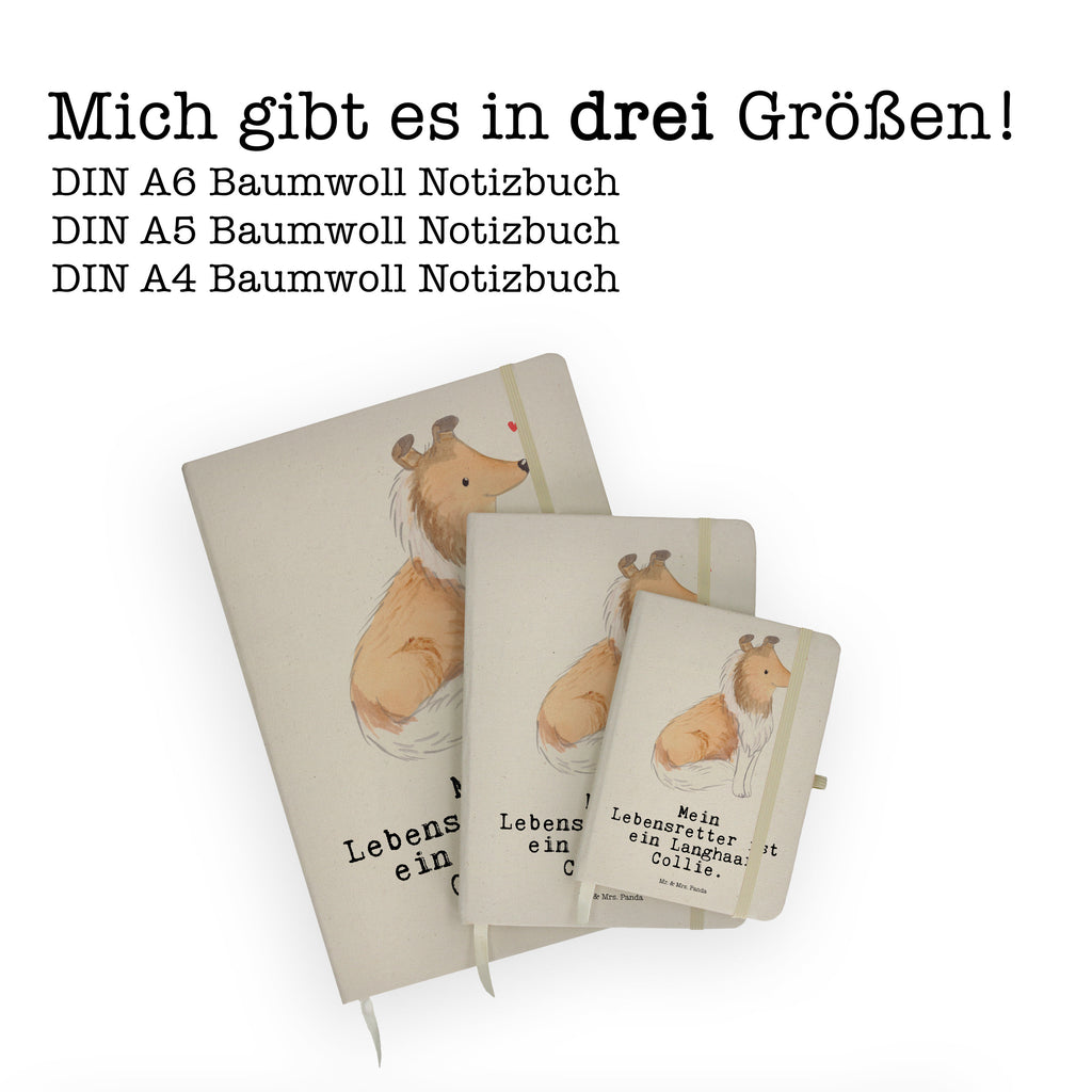DIN A5 Baumwoll Notizbuch Langhaar Collie Lebensretter Notizen, Eintragebuch, Tagebuch, Notizblock, Adressbuch, Journal, Kladde, Skizzenbuch, Notizheft, Schreibbuch, Schreibheft, Hund, Hunderasse, Rassehund, Hundebesitzer, Geschenk, Tierfreund, Schenken, Welpe, Langhaar Collie, britischer Hütehund