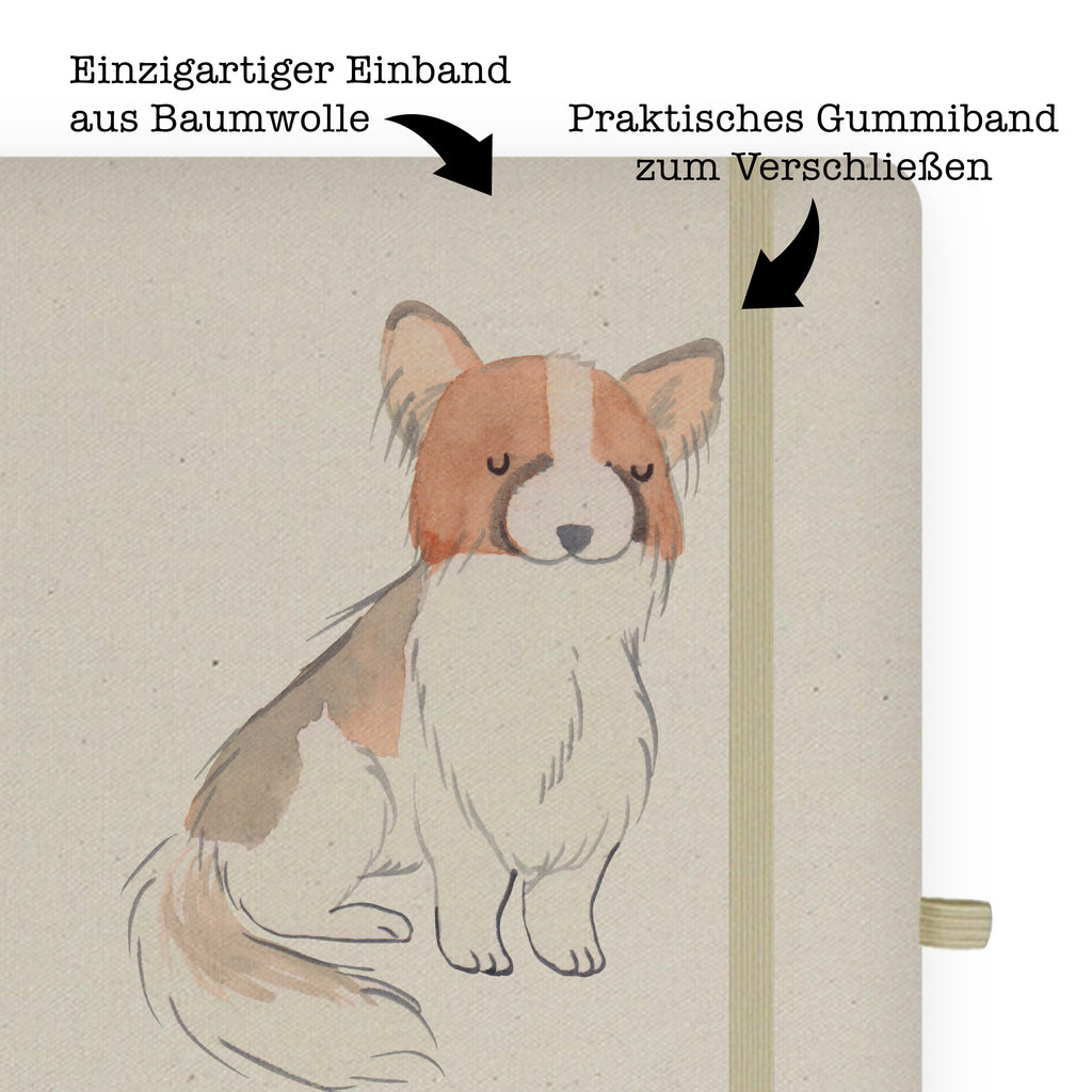DIN A4 Baumwoll Notizbuch Papillon Lebensretter Notizen, Eintragebuch, Tagebuch, Notizblock, Adressbuch, Journal, Kladde, Skizzenbuch, Notizheft, Schreibbuch, Schreibheft, Hund, Hunderasse, Rassehund, Hundebesitzer, Geschenk, Tierfreund, Schenken, Welpe, Kontinentaler Zwergspaniel, Papillon