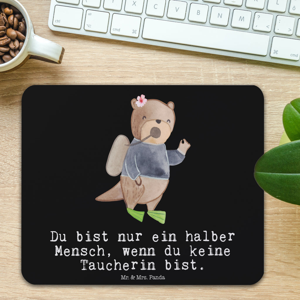 Mauspad Taucherin mit Herz Mousepad, Computer zubehör, Büroausstattung, PC Zubehör, Arbeitszimmer, Mauspad, Einzigartiges Mauspad, Designer Mauspad, Beruf, Ausbildung, Jubiläum, Abschied, Rente, Kollege, Kollegin, Geschenk, Schenken, Arbeitskollege, Mitarbeiter, Firma, Danke, Dankeschön